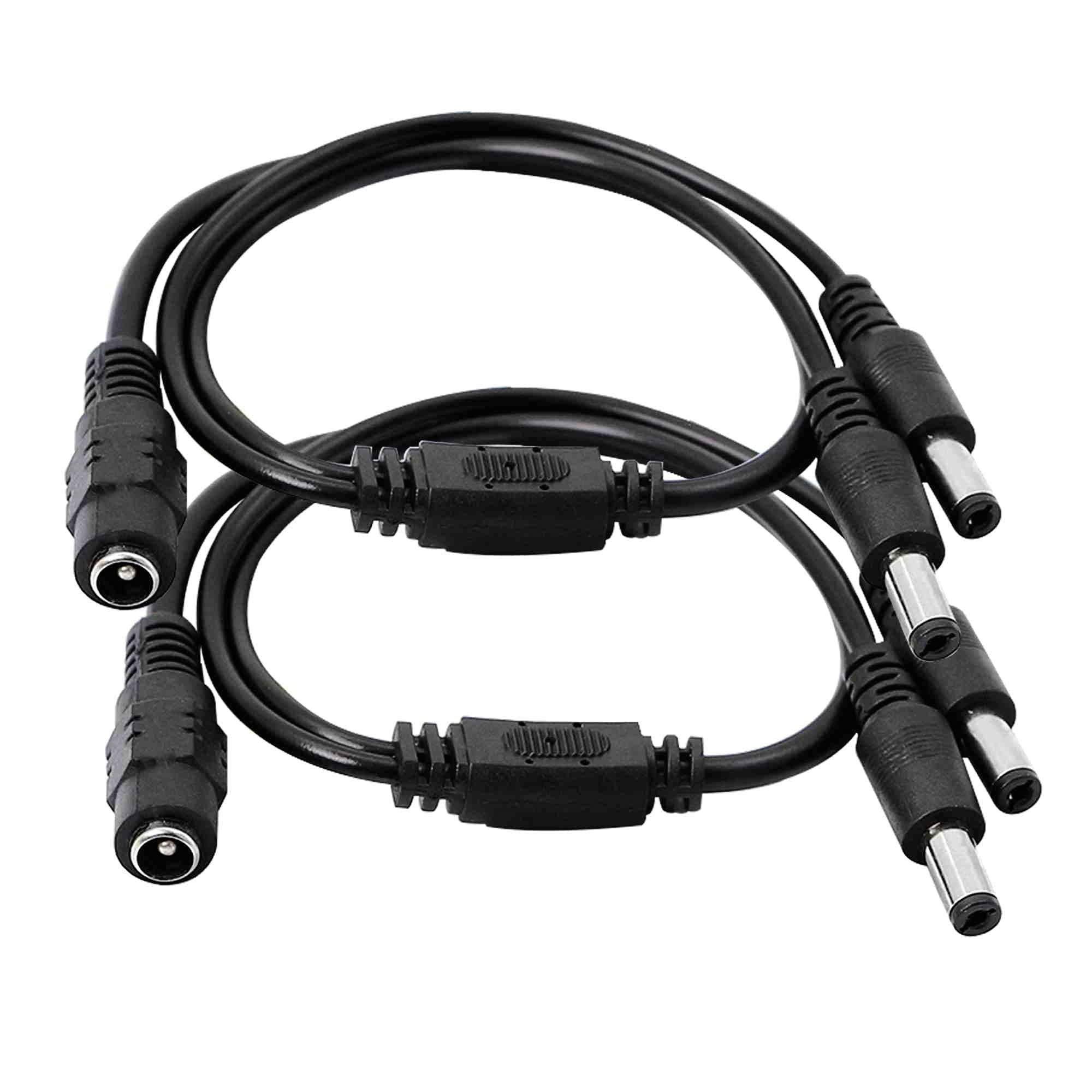 – GINTOOYUN 2PCS 5.5x2.1mm 1 Female to 2 Male Splitter 2 Way DC Power Cable,for CCTV Surveillance Cameras, Surveillance Routers, DVR,and More