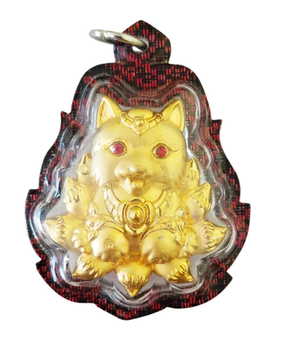 MiracleTH6395 Magic Charm 9 Tails Fox Lady Thai Pendant Amulet Talisman Buddha Love Money Business Lucky Kruba Tao