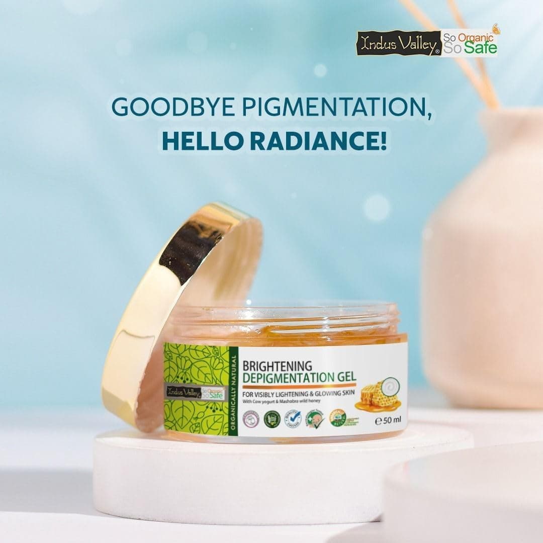 Indus Valley Organic And Natural Cow's Milk Yogurt & Honey Depigmentation Gel For Radiant & Glowing Skin- 50ml