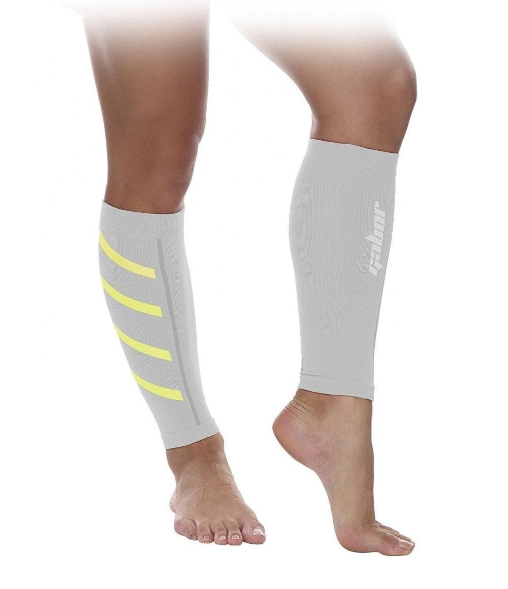 Gabor Fitness Graduated 20-25mm Hg Compression Running Leg Sleeves Socks White Small