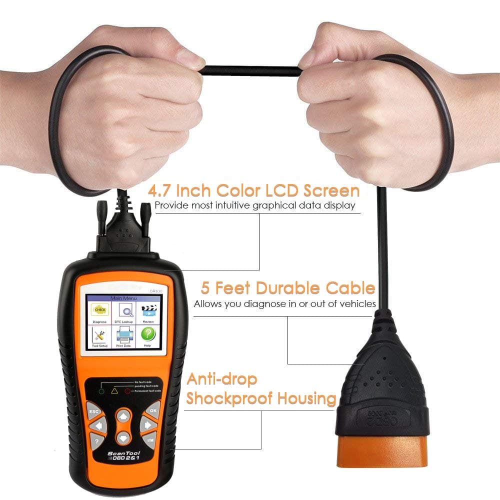 OBD2 Scanner, Professional Enhanced OBD II Vehicle Code Reader, 3.35' LCD Diagnostic Scan Tool with Engine O2 Sensor Systems and EVAP System Scanners for all OBDII & Can Protocol Cars Since 1996