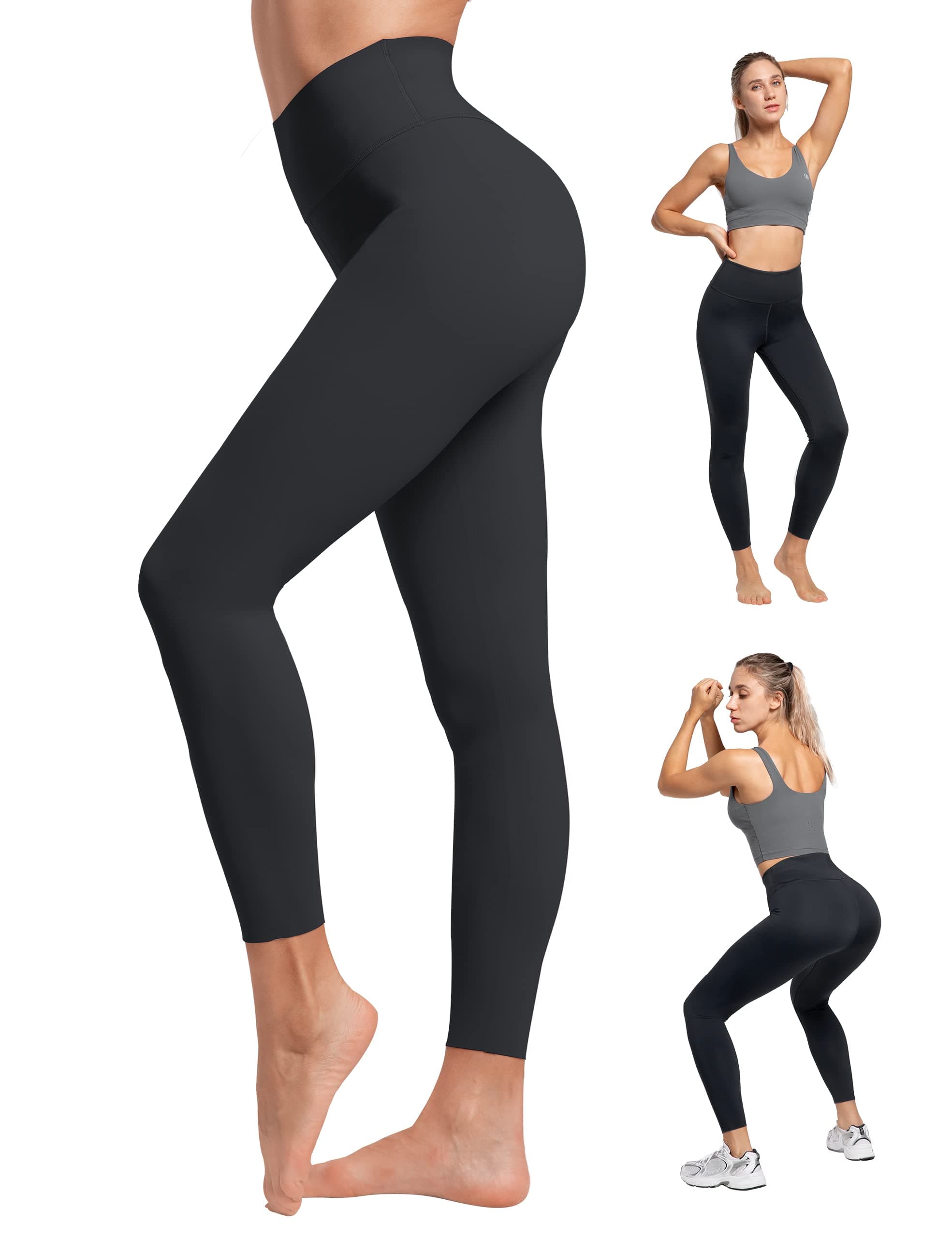 AKASOWomens Fleece Lined Leggings High Waisted Thermal Warm Yoga Pants