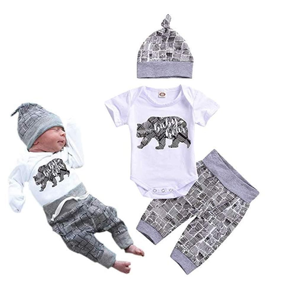 Newborn Infant Baby Boys Clothes Baby Boy Bodysuit Pants Outfit Set