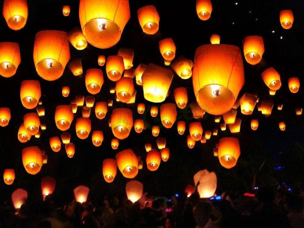 50 White Paper Chinese Lanterns Sky Fire Fly Candle Lamp Wish Party Wedding