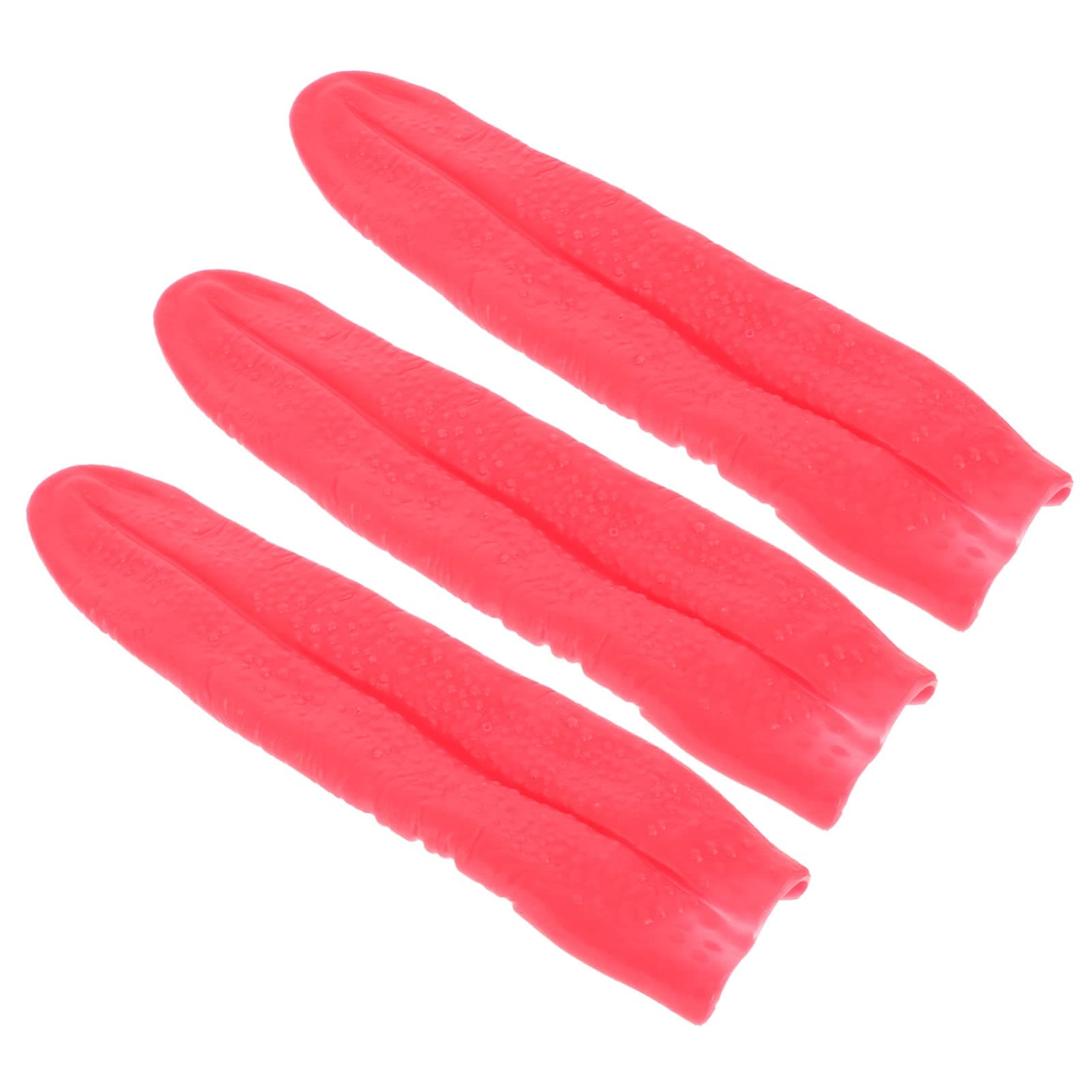 PRETYZOOM 3pcs Halloween Fake Tongue Rubber Long Tongue Horrible Trick Props for Bar KTV Haunted Night Party Cosplay Supply