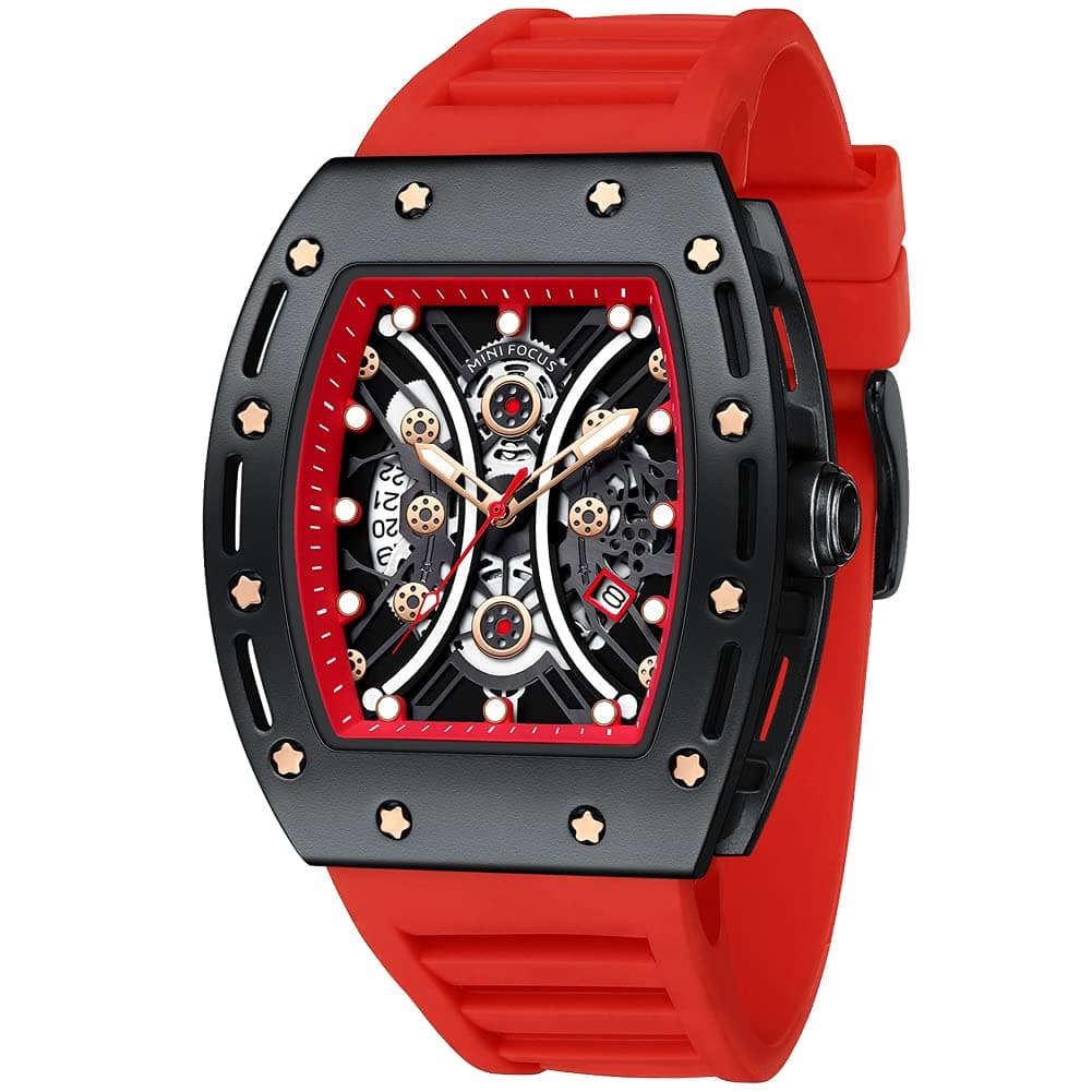 Watch Wristwatch Fashion Hollow Big Dial Luminous Waterproof Sport Analog Quartz Business Mens Watches Silicon Strap Dress Watch