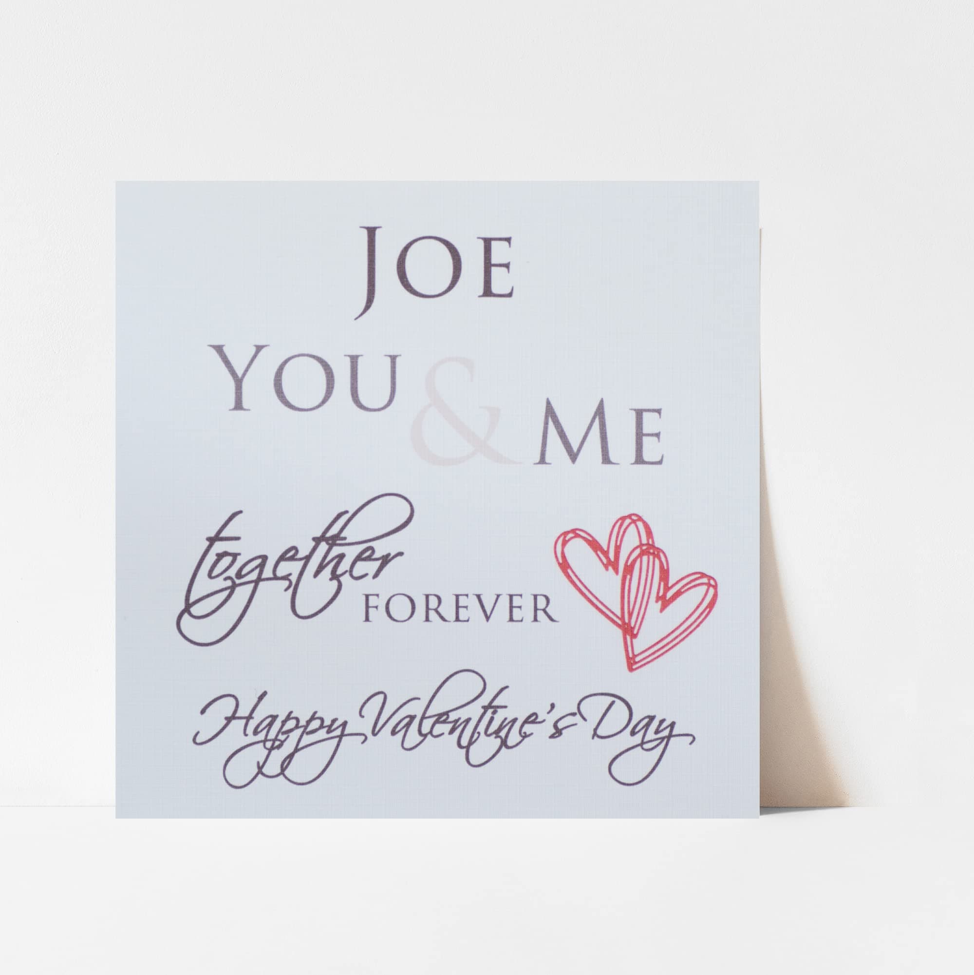 Personalised Romantic Valentines Card Together Forever. For Husband, Wife, Boyfriend, Girlfriend, Fiancé, Fiancée, Partner.