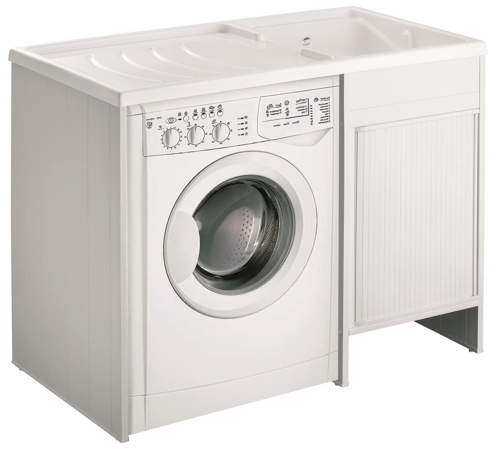 negrari Outdoor ROC Bath Washing Machine Cover Mounting Kit DX Right SX Left White Mobile Door Sliding Damper Basin Roll Front Tough Water Acid Axle Resin Plastic PVC Internal l109p60 109 x 60 H92 cm white