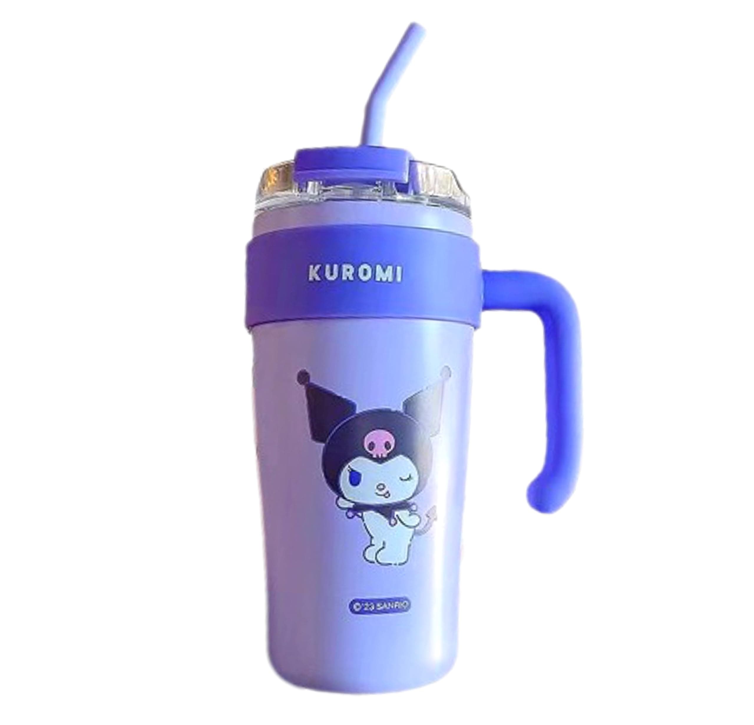Everyday Delights Kuromi Stainless Steel Insulated Cup with Lid & Straw 860ml - Large Size