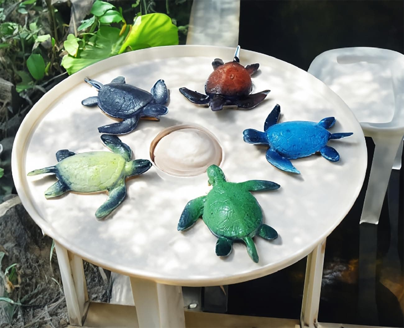 5 Piece Rubber Tortoise Figure Set - Mini Toys Figure Playing Set for Kids Make Your Story for Kids (Pack of 5 Figures)