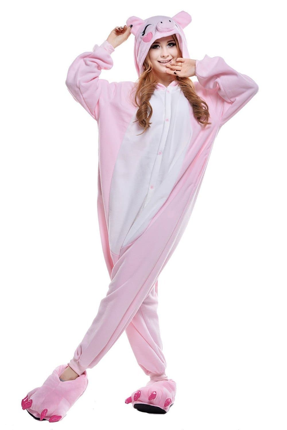 Animal Cosplay Costume Pig Unisex Adult Pajamas