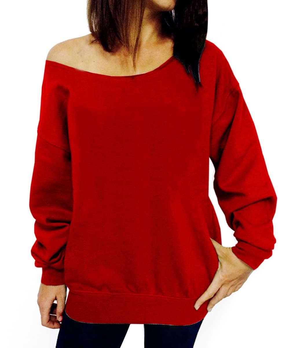 Dutebare Women Off Shoulder Sweatshirt Slouchy Shirt Long Sleeve Pullover Tops