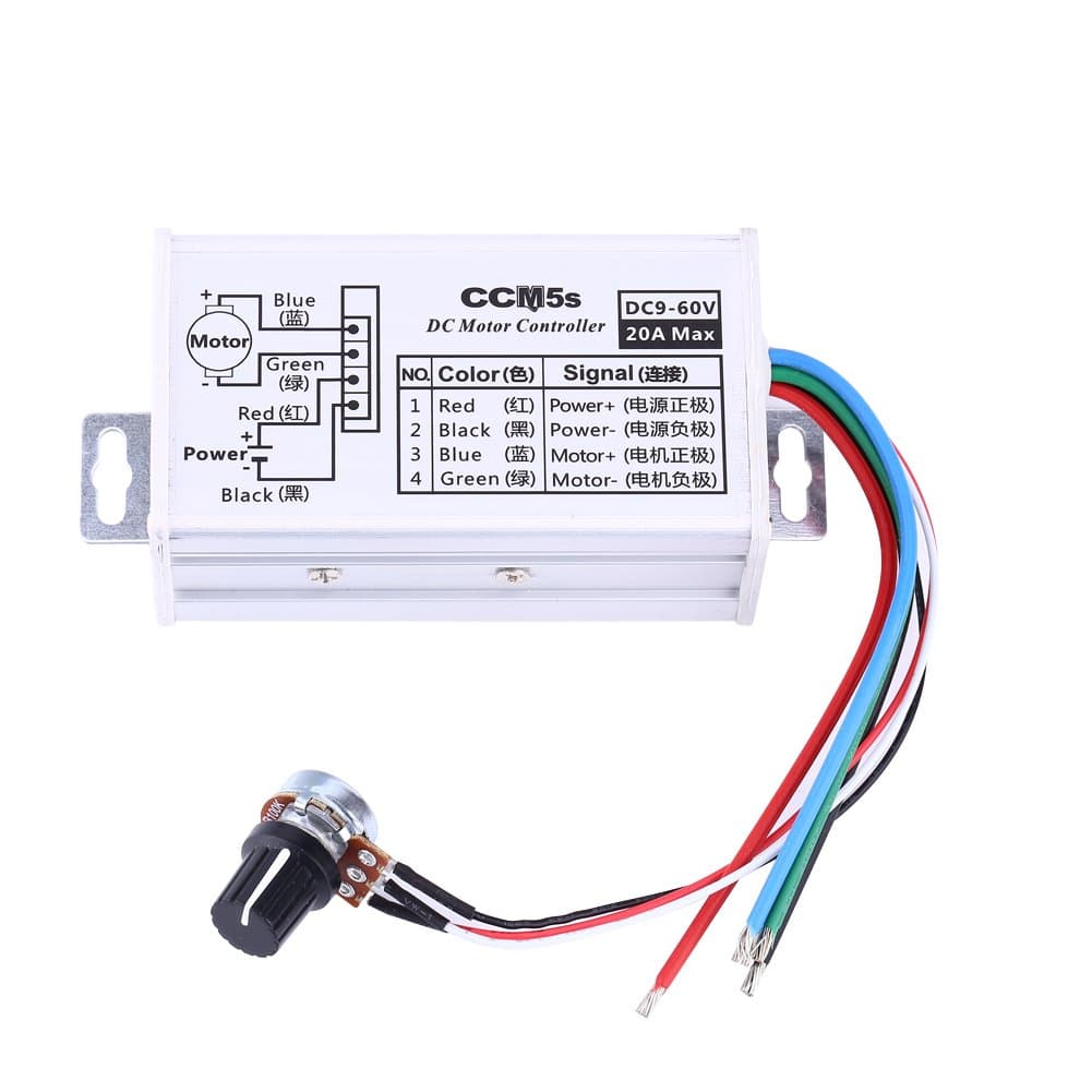 20A Motor Speed Controller, PWM Driver for RC Models, Temperature Control for Devices, Brightness Control for DC Light Bulbs DC 9-60V