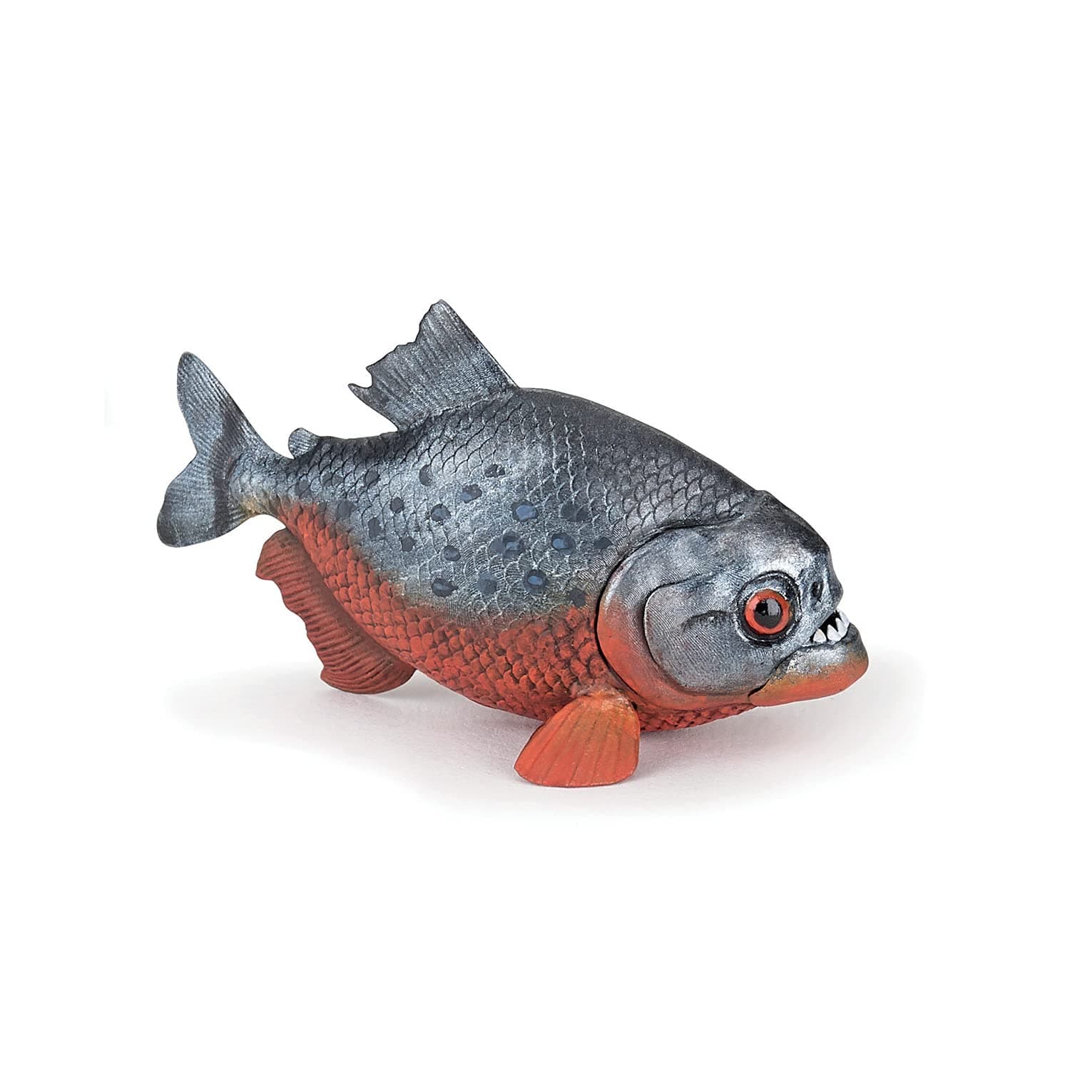 Papo - Piranha Figurine - 3 Years Old - Freshwater Animals - Educational Toy for Wild Fish - Realistic Hand-Painted Figurine - 6.6 x 3.2 x 4 cm - Fun Gift idea for Children - Piranha Toy