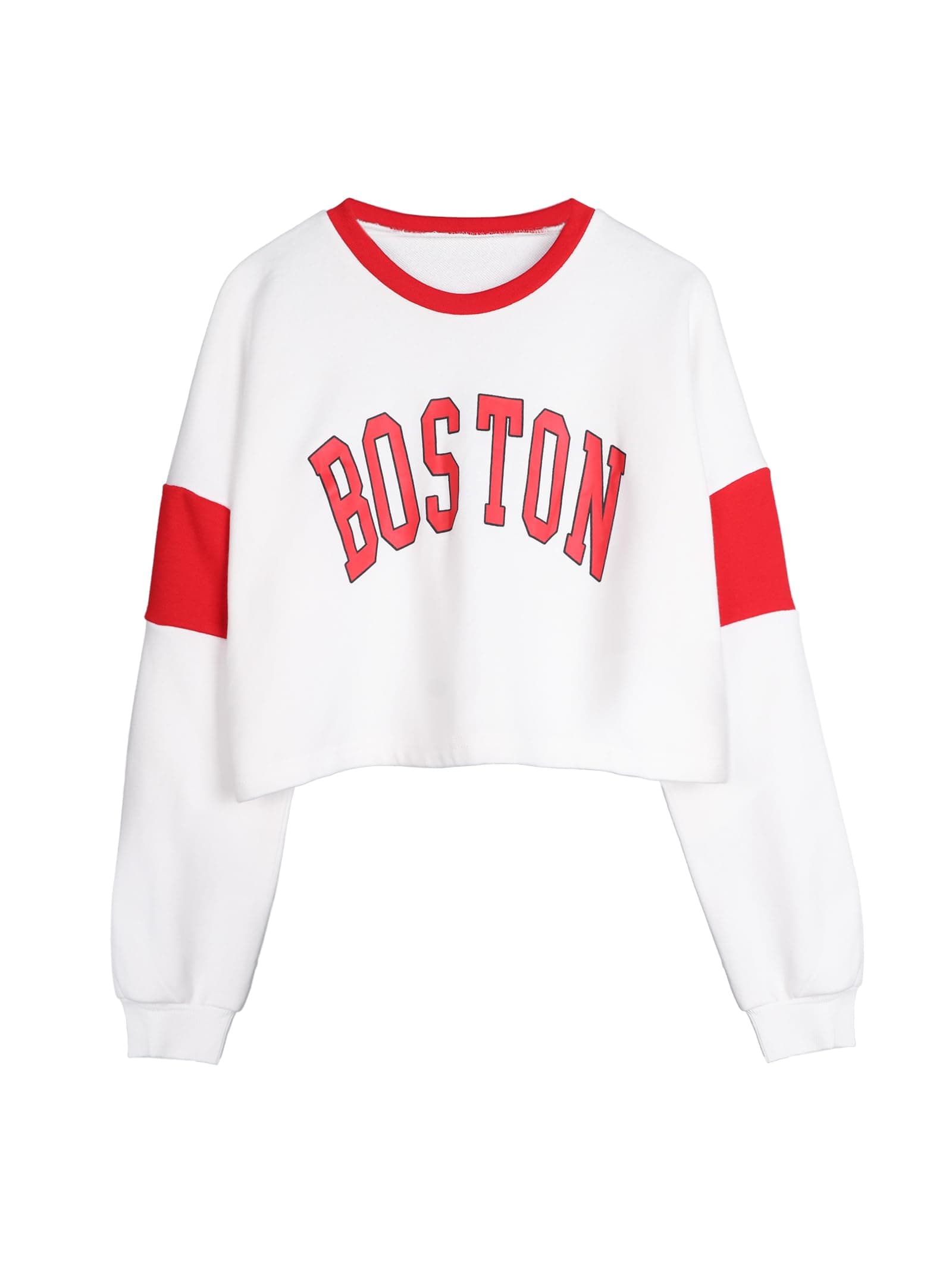 HilinkerWomens Graphic Long Sleeve Cropped Sweatshirt Crewneck Pullover Crop Top