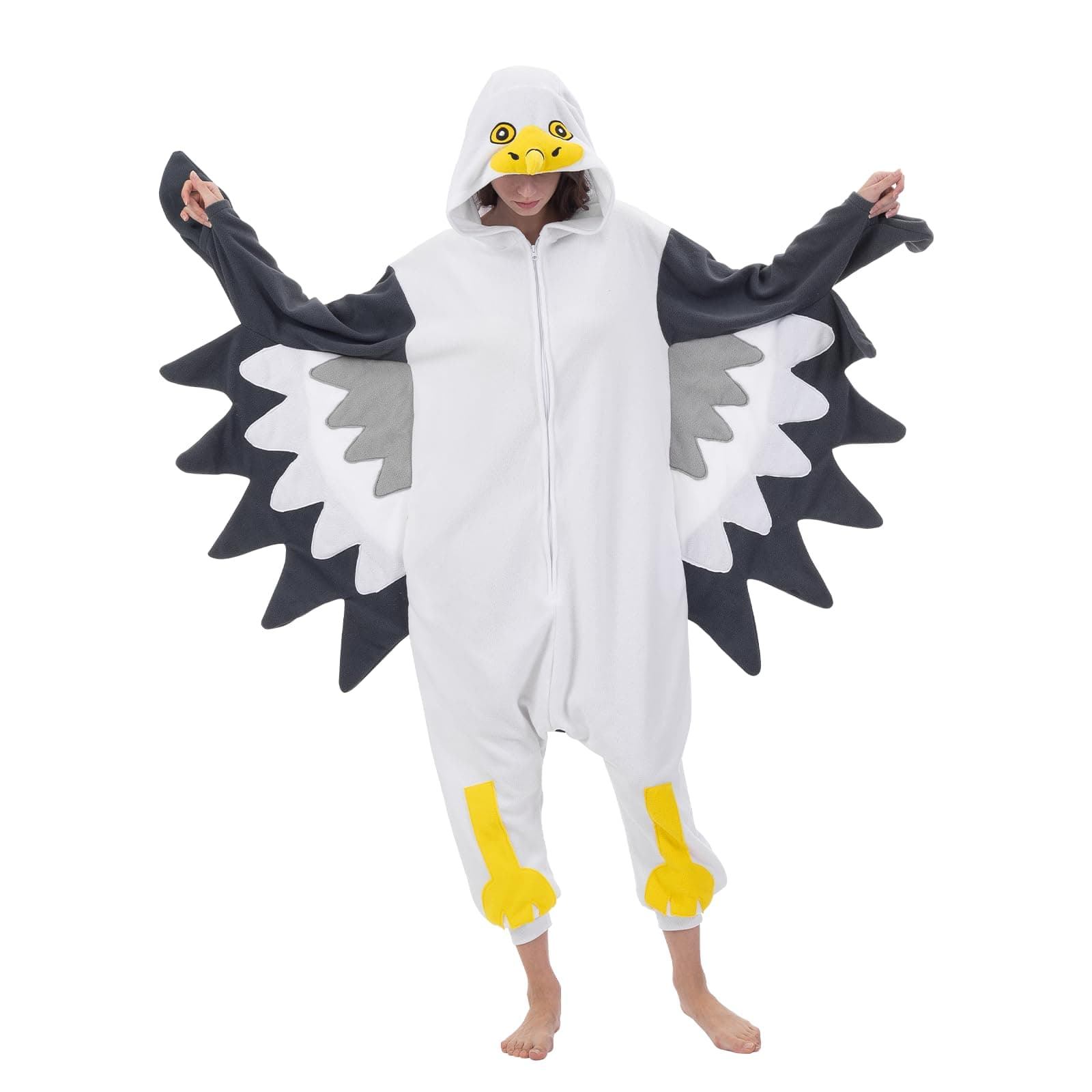 MAXHJX Adult Gorilla Onepiece Costume: Halloween Animal Cosplay Onesie Pajamas Party - Polar Fleece Sleepwear