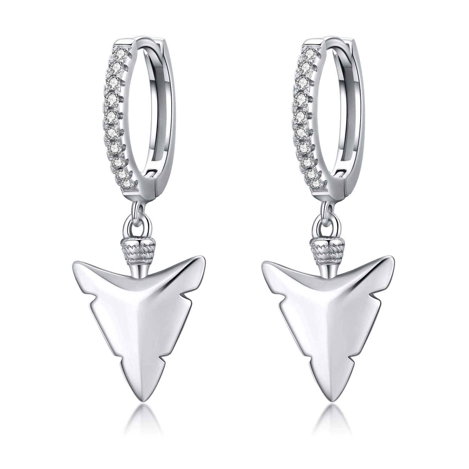 CUOKA MIRACLEHoop punk Earrings 925 Sterling Silver Arrowhead Tribal Arrow Earrings Minimalist Antique Earrings