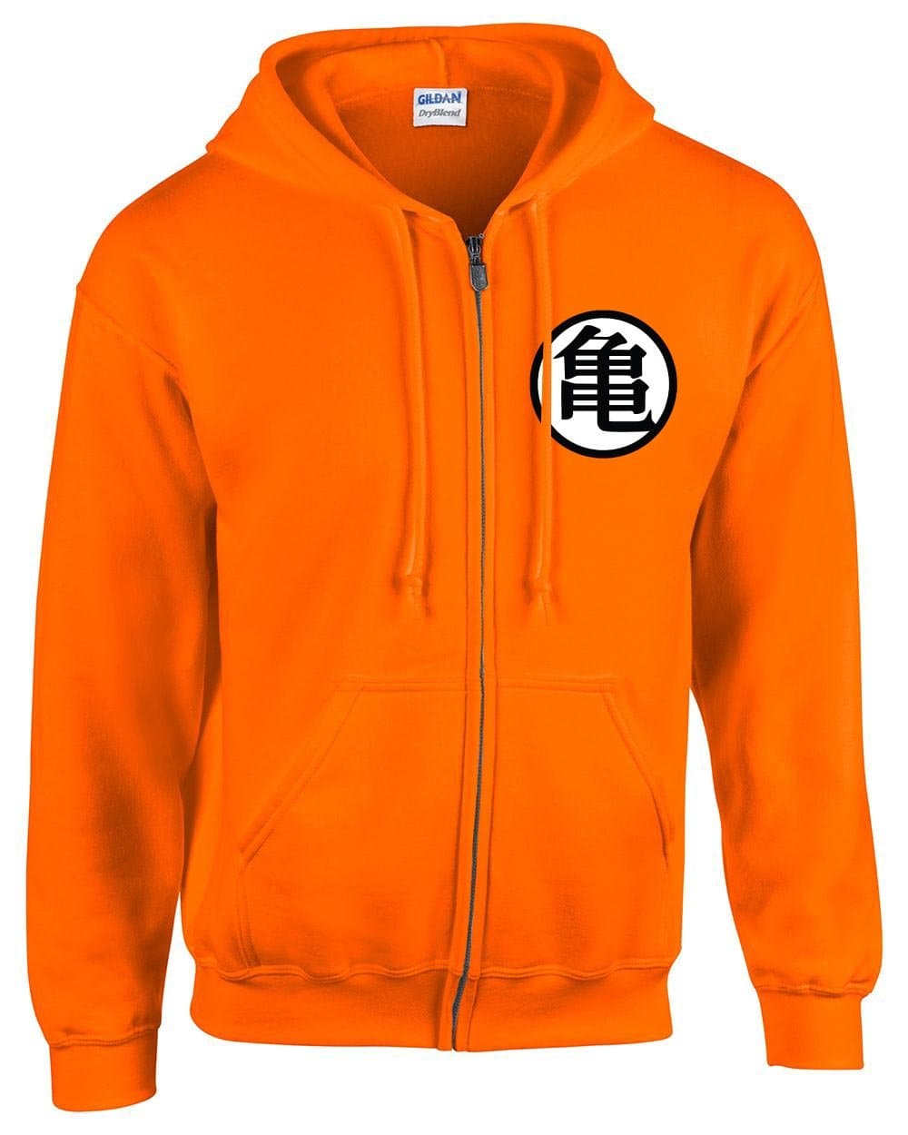 Dragon Ball Z Kame Symbol Orange Zip-Up Adult Hoodie