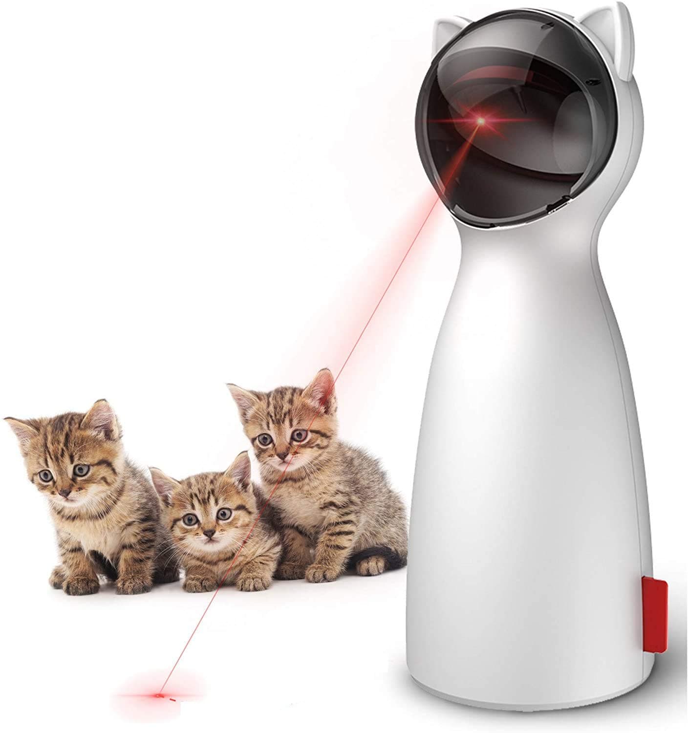D&DInteractive Cat Toy, Automatic Cat Second Laser for Kitten/Dogs, USB Charging/Battery Powered, 5 Random Pattern,Automatic On/Off and Silent