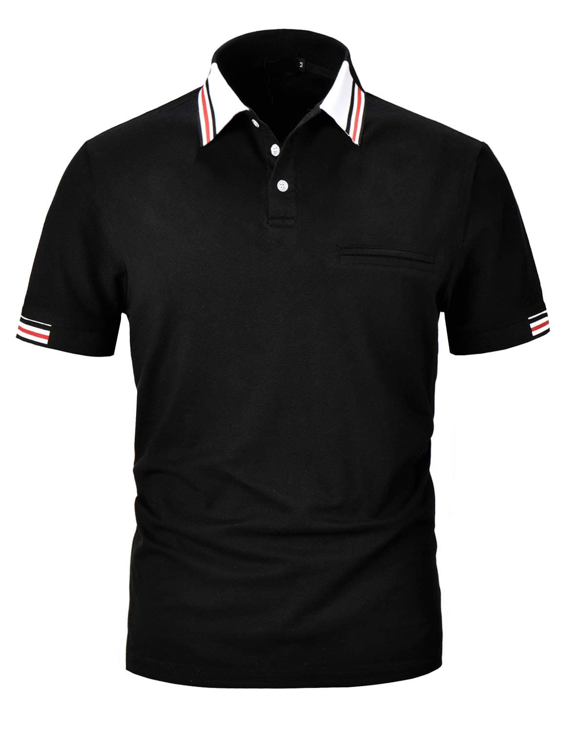 PIPIHU Mens Casual Cotton Short Sleeve Tipped Polos Shirts Golf Tennis T-Shirt