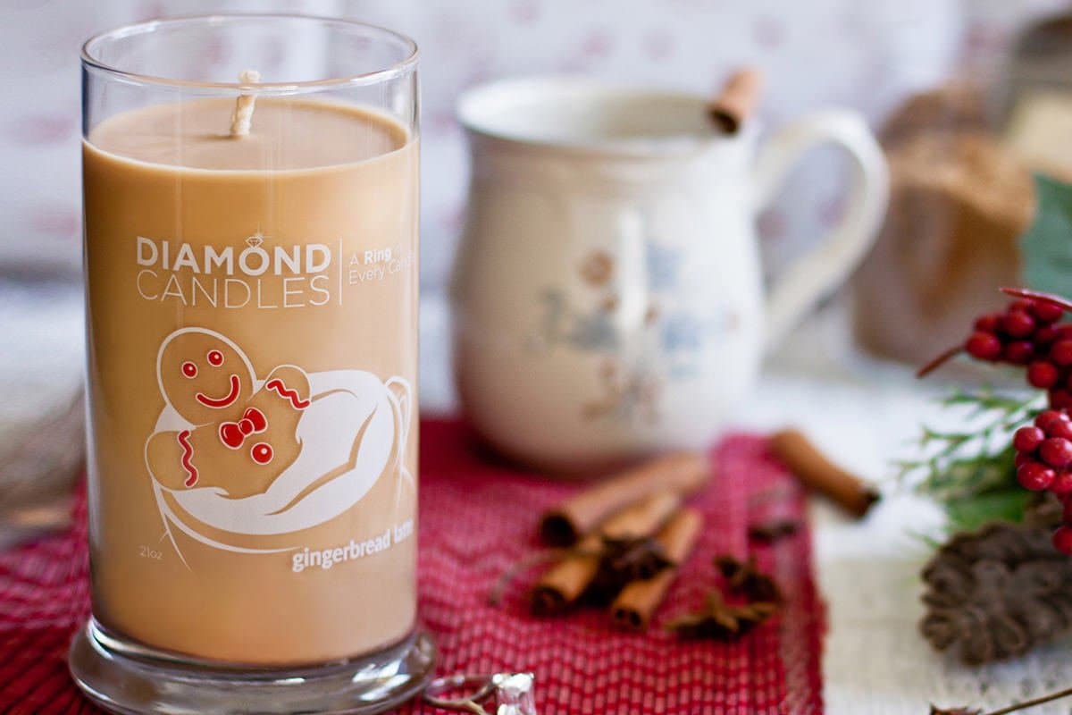 Diamond Gingerbread Latte Scent Ring Jar Candle