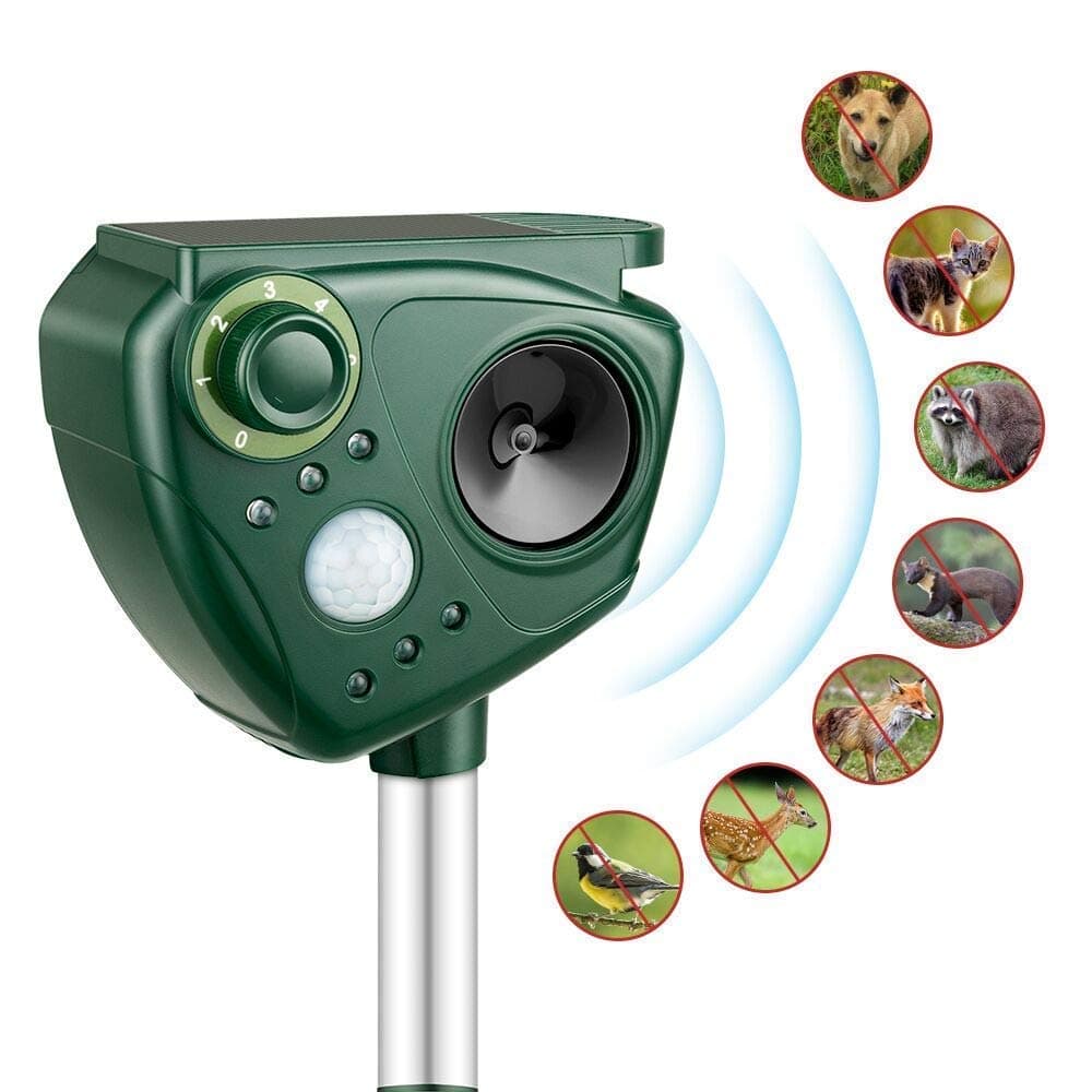 LOFFU Repellent Cat Repellent Solar Power Ultrasonic Animal Repeller,Battery Powered Ultrasonic Motion Sensor Activated Cat Repeller - Animal/Wildlife Repeller