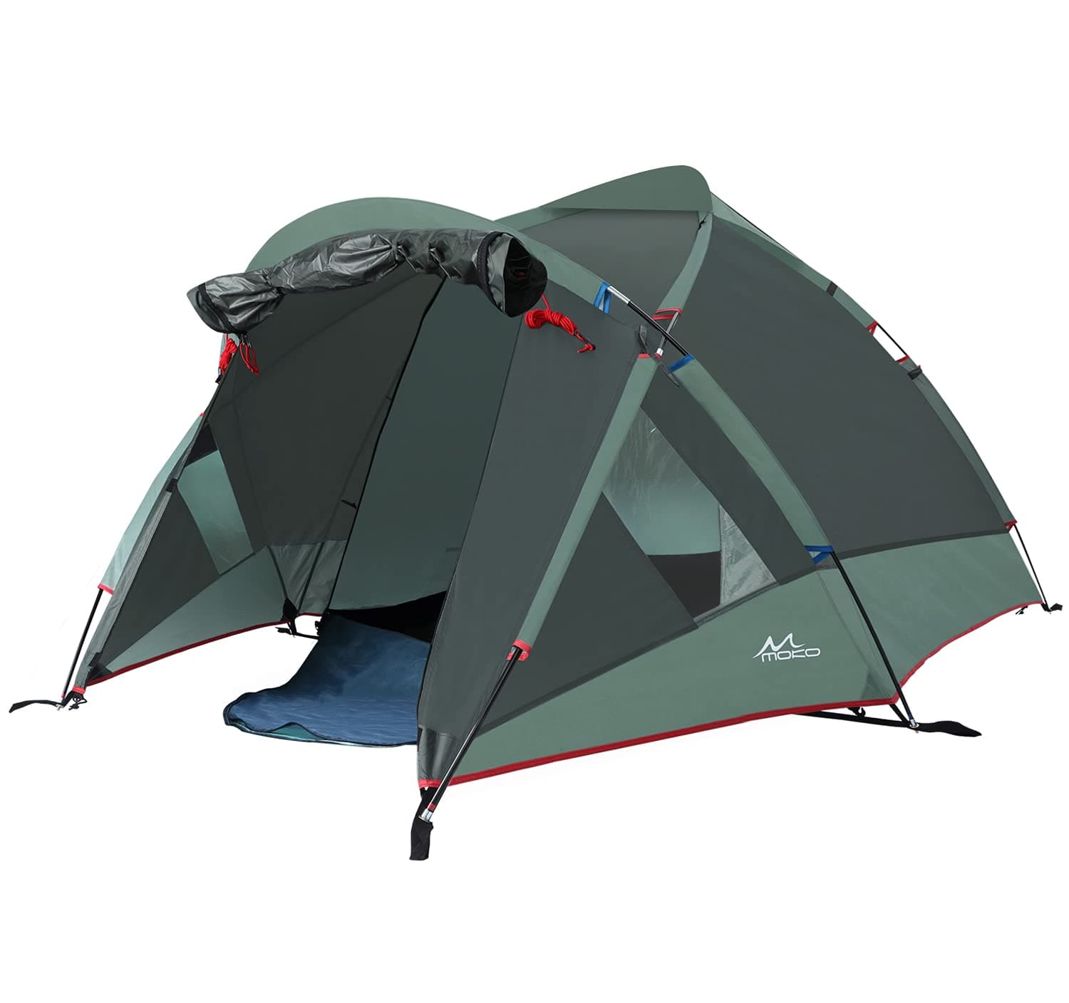 MoKo Waterproof Family Camping Tent, Portable 3 Person Outdoor Instant Cabin Tent, 4-Season Double Layer Dome Tent Sun Shelter for Hiking, Backpacking, Trekking, Mountaineering, Beach