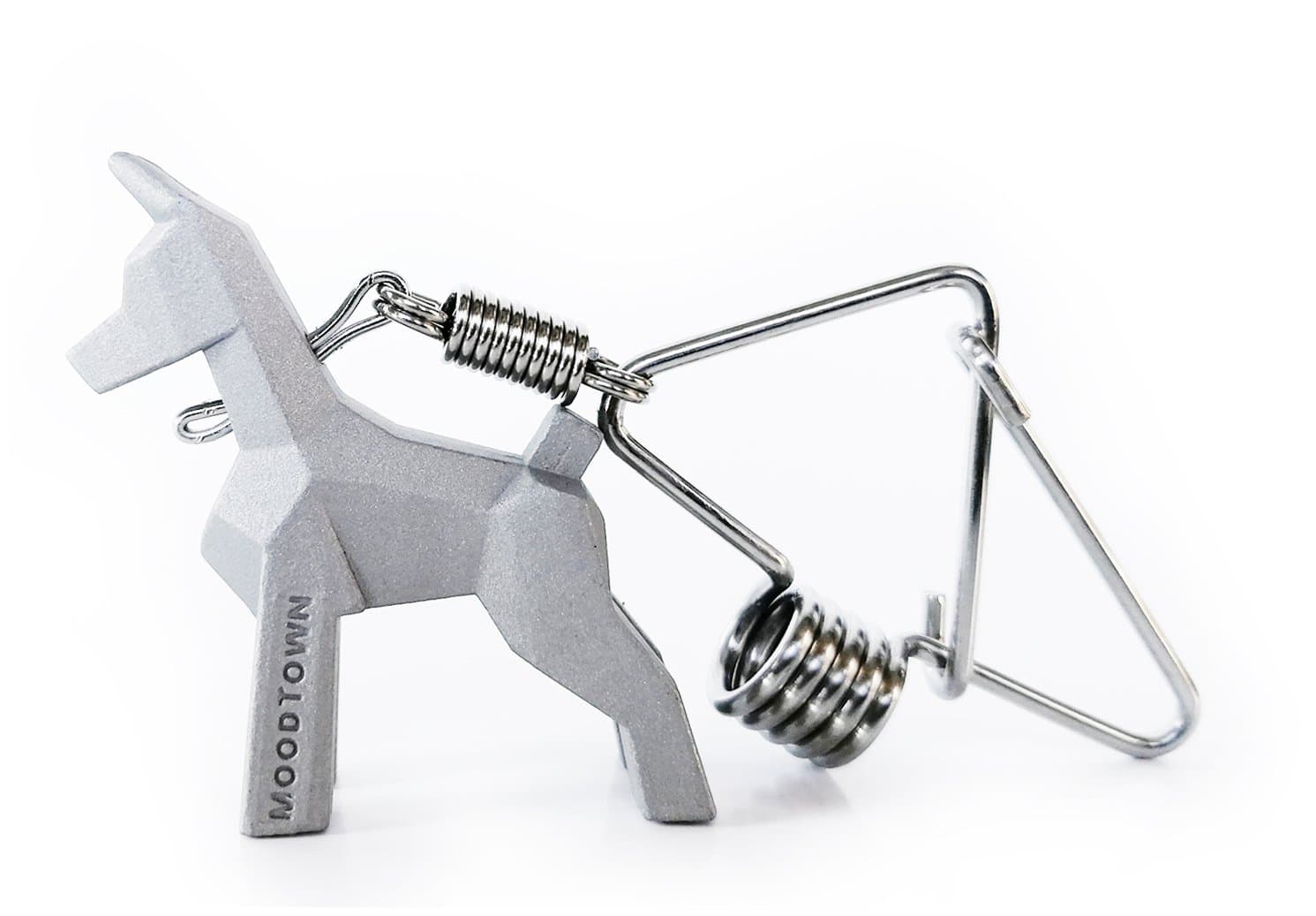 MOODTOWN Handcrafted Stainless Steel Dog Keychain Gift for Men and Women- Doberman Pinscher Puppy Car Keyring Car Rear View Mirror Hanging Accessory