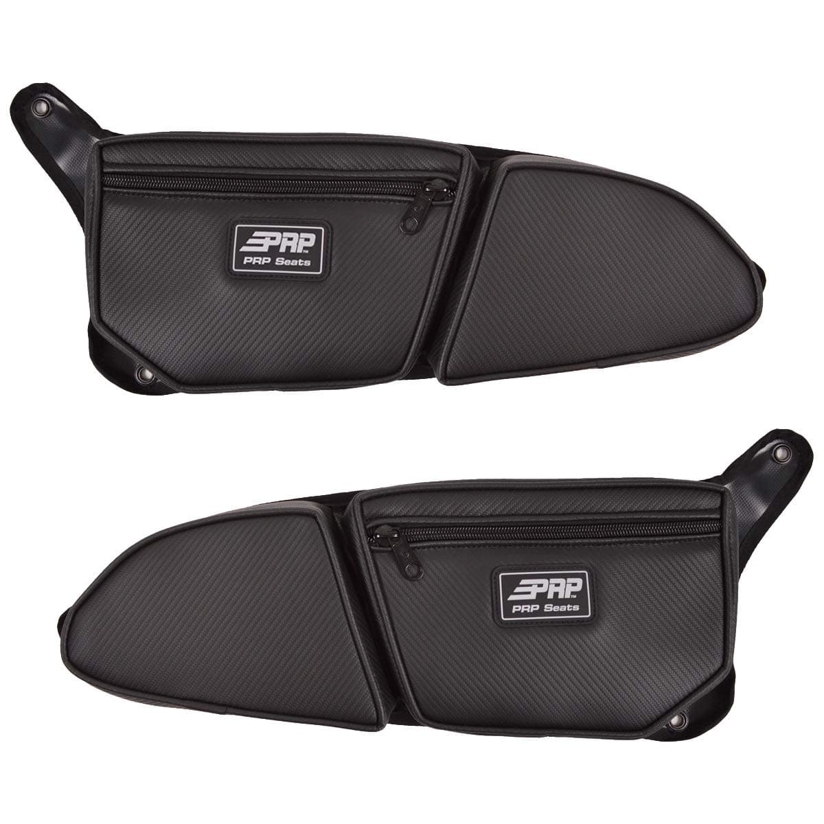 PRP RZR 900 (Trail 50") Stock Front Door Bags with Knee Pad - Pair, Carbon Fiber Black