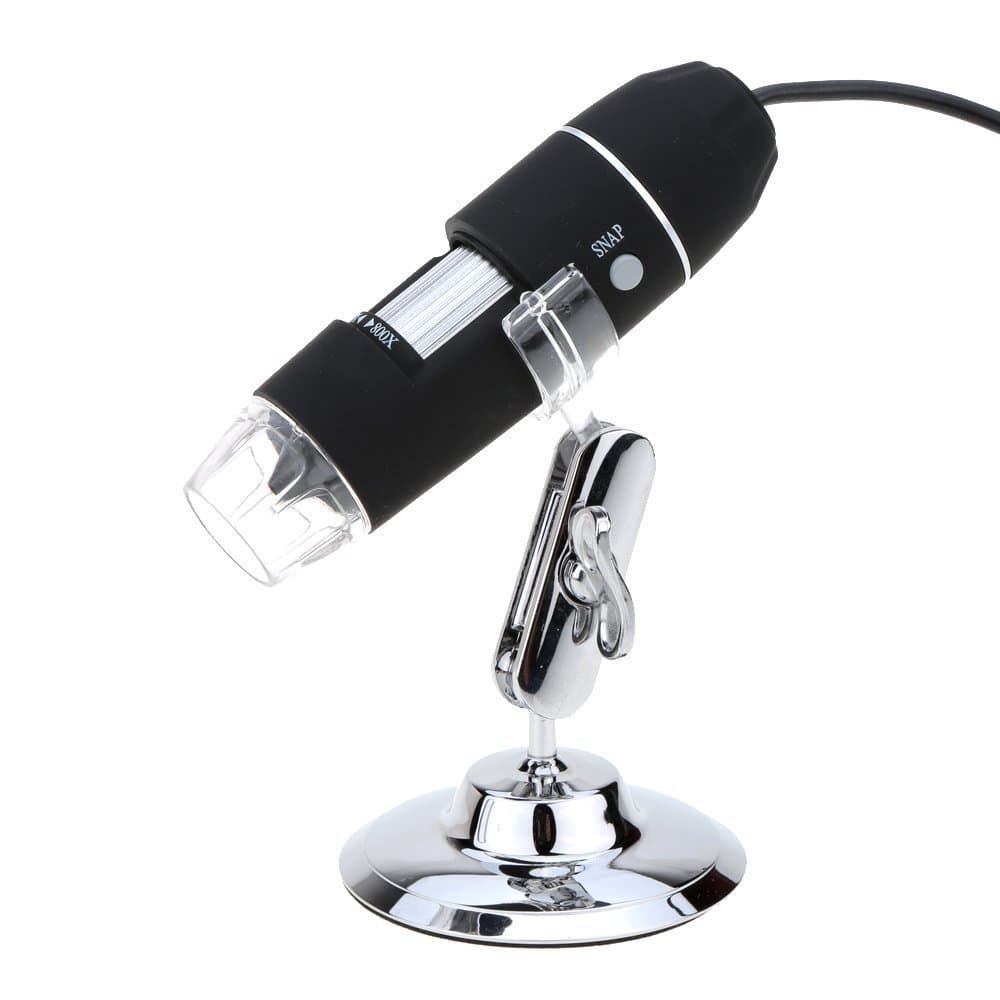 Portable USB Digital Microscope 20x-800x Magnification 8-LED Mini Microscope Endoscope Camera Magnifier with Stand