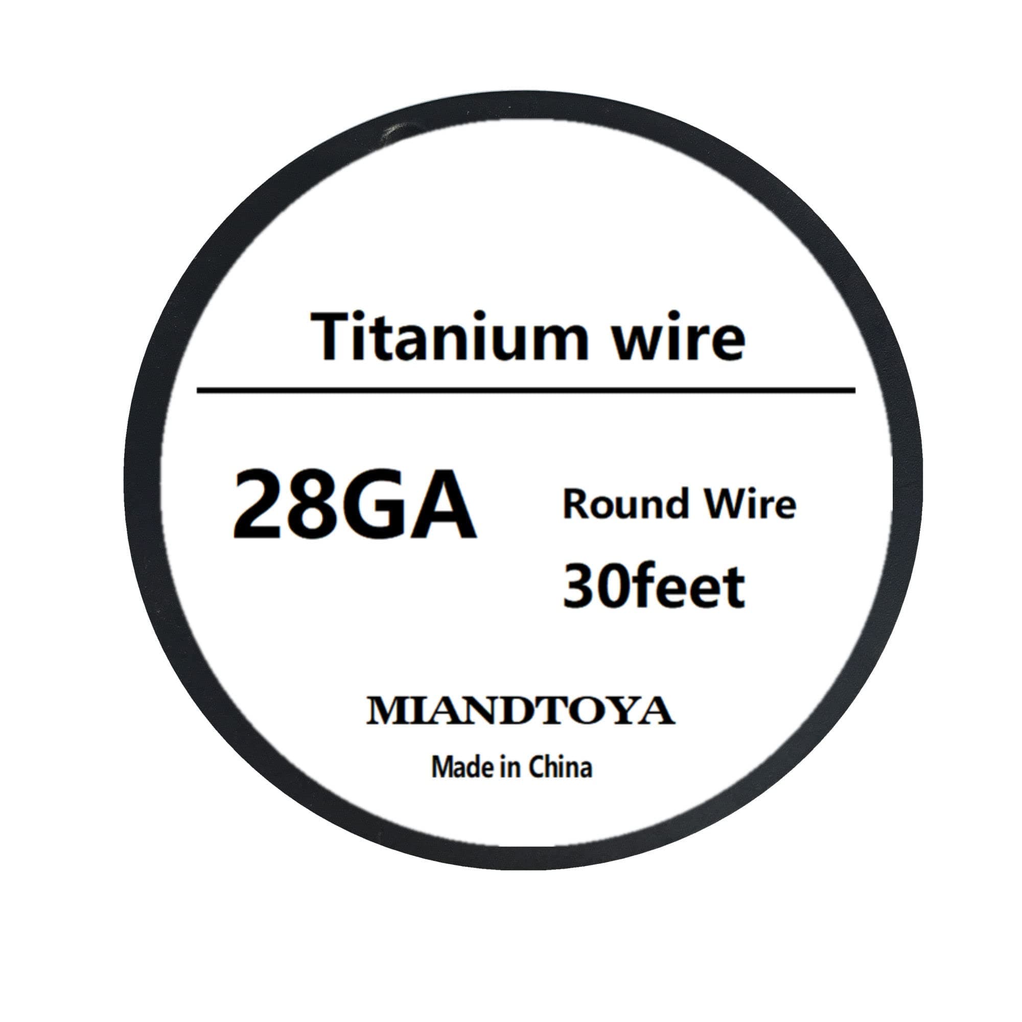 Titanium Wire 28 Gauge 30 FT Resistance AWG ga Hard for Jewelry Making DIY Arts Crafts Household Use