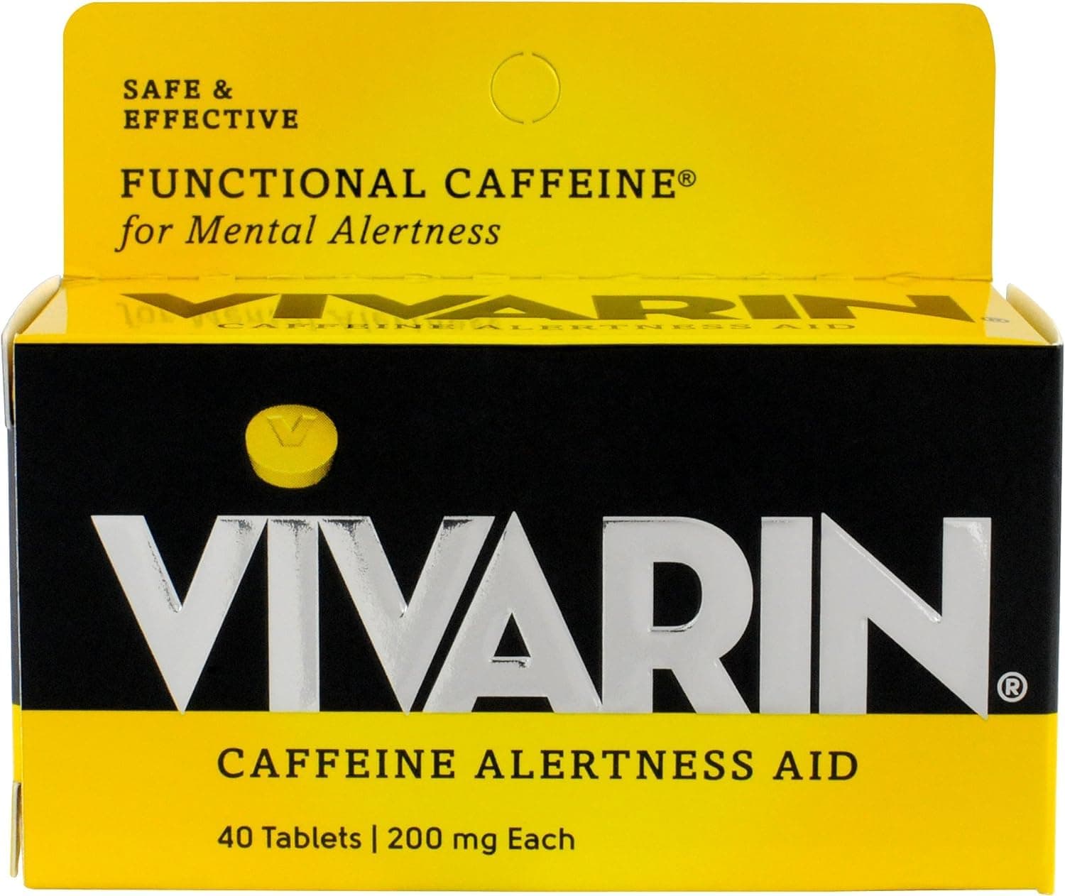 Vivarin, Caffeine Alertness Aid, 200mg, Tablets - 40 Tablets, Pack of 2