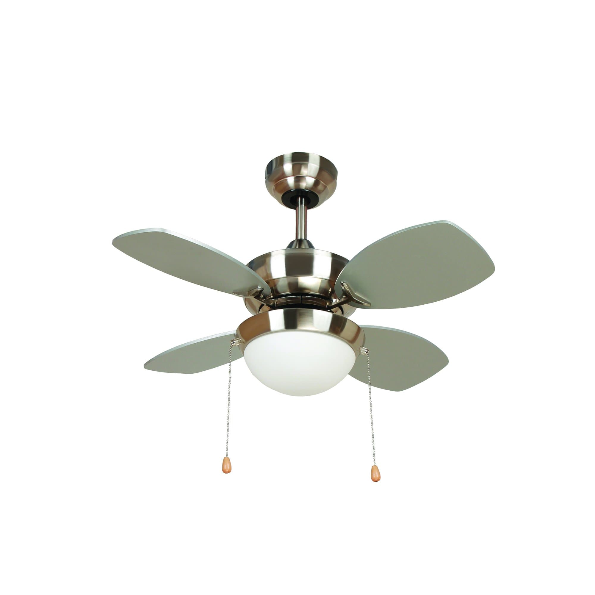 Yosemite Home Decor HURRICANE-BBN 28-Inch Ceiling Fan in Bright Brush Nickel Finish, Burnished Bronze