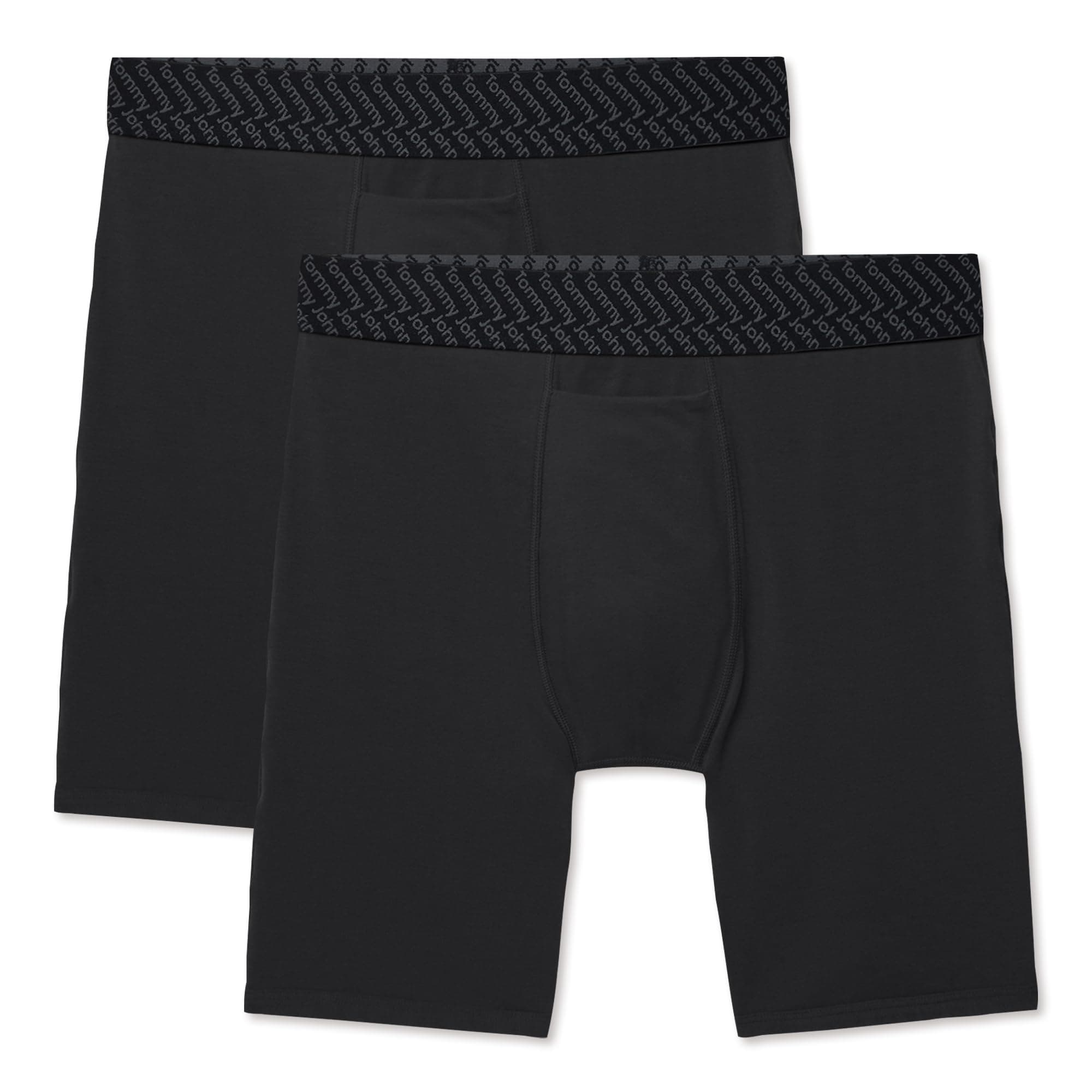 Tommy John Men’s Boxer Brief 8” Underwear - Cotton Basics Boxers with Supportive Contour Pouch