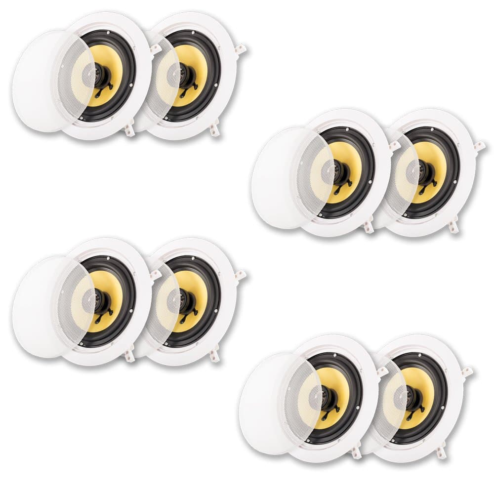 Acoustic Audio HD-6 in Ceiling 6.5" Speakers Home Theater Surround Sound 4 Pair Pack