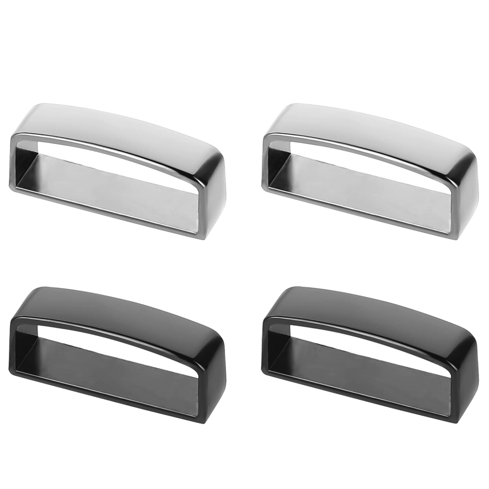 4 Pcs Groove Belt Keepers, Stainless Steel Brass Alloy Loops Anti Slip Black Men's Belt Buckle Accessories, 1.5 Inches(38mm-40mm)