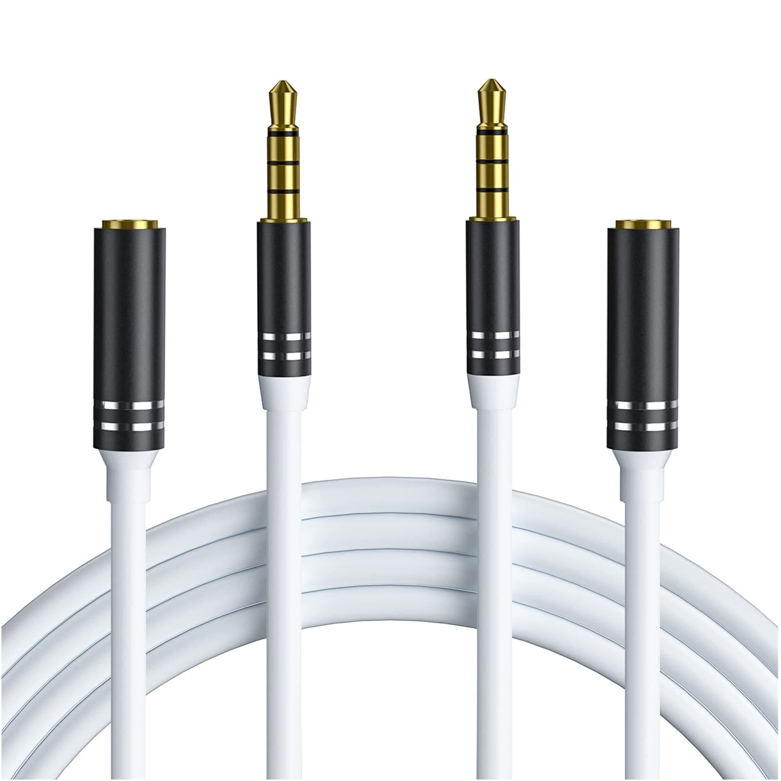 Jeselry2 Pack 3.5mm Male to Female Audio Cable,Jeselry 4 Pole Hi-Fi Extension Stereo Sound Aux Cable Adapter/Auxiliary Cable/Aux Cord Compatible All 3.5mm-Enabled Devices (4 FT/1.2M)