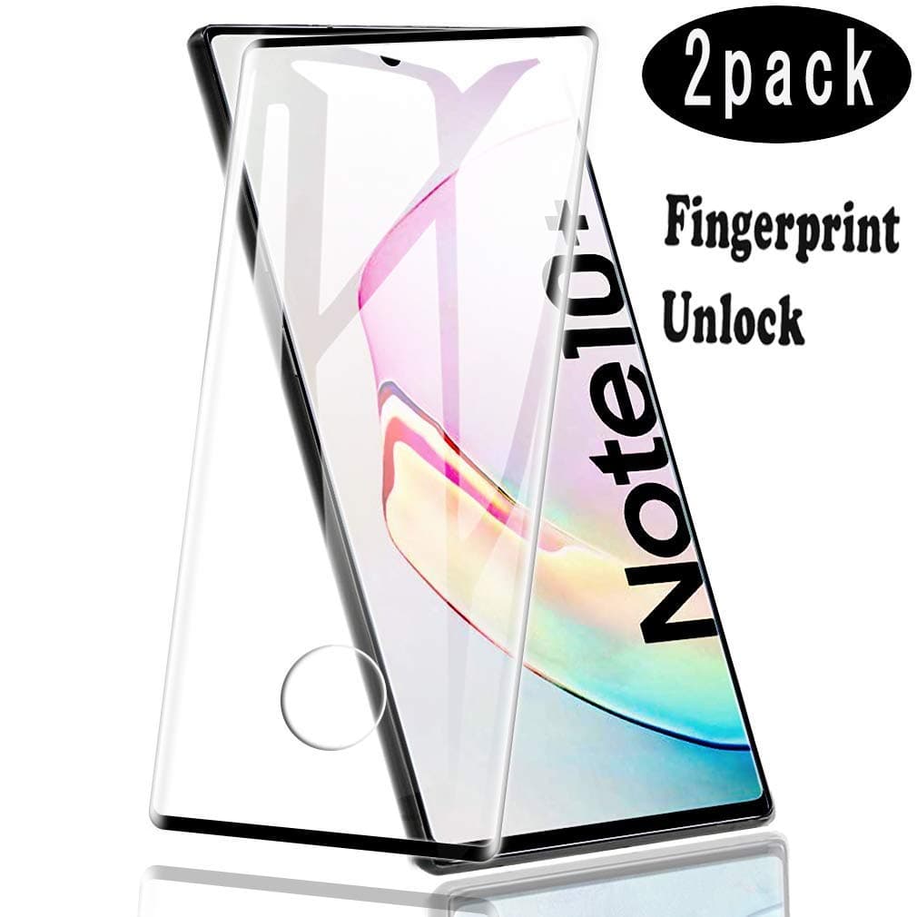 RHESHINE for Note10 Plus /Note10 + 5G Screen Protector, [2 Pack] [Fingerprints Sensor Compatible][Case Friendly] Tempered Glass Screen Protector for Samsung Galaxy Note 10 Plus