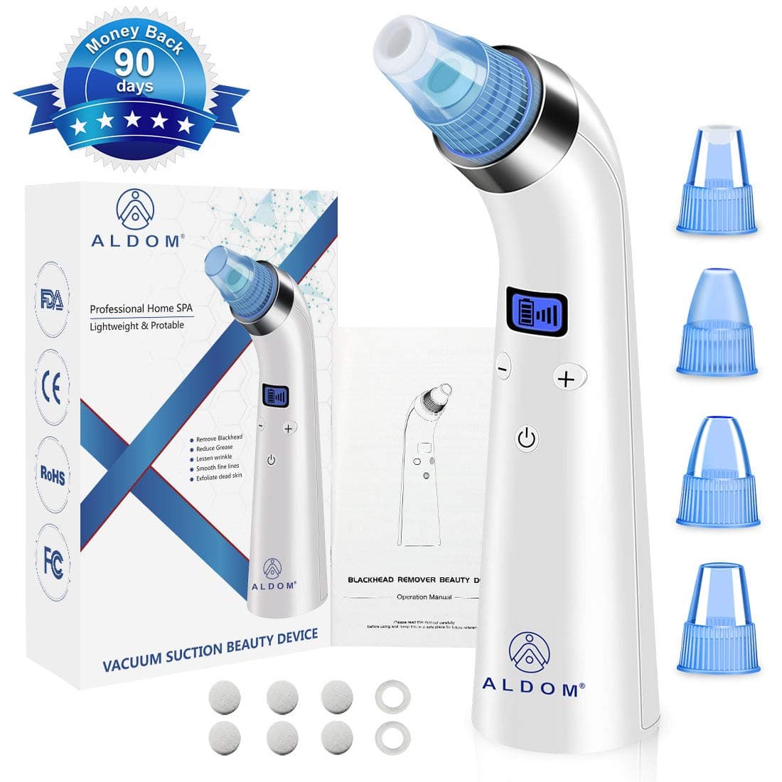 Blackhead Remover Vacuum - Facial Pore Cleaner Electric Blackhead Vacuum Pimple Sucker Blackhead Removal Acne Comedone Extractor Kit Suction Tool Device for Facial Skin Women & Men