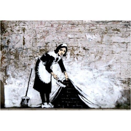 Banksy Cleaning Maid Mini Graffiti Poster Measures 24"" x 17"" (61 x 43 cm)