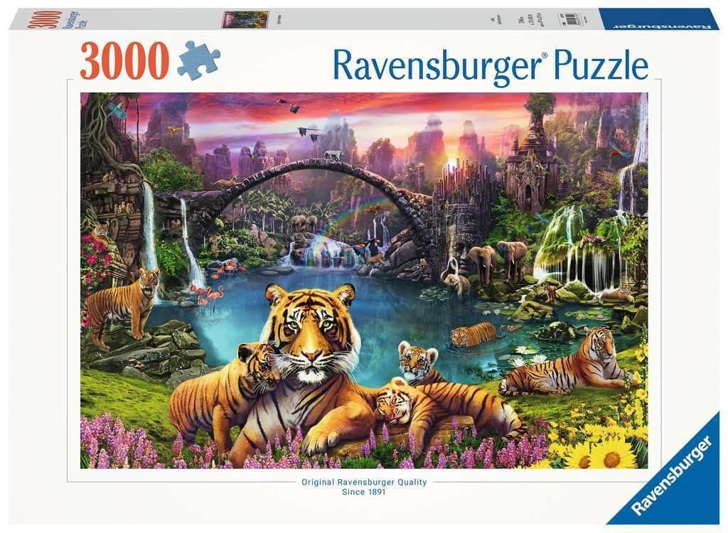 16719 Tiger in Paradise Lagoon Animals-Wild Tigers 16719 Tiger Lagoon 3000 Pieces Puzzle for Adults and Children from 14 Years, Multicoloured, 48 x 32 in