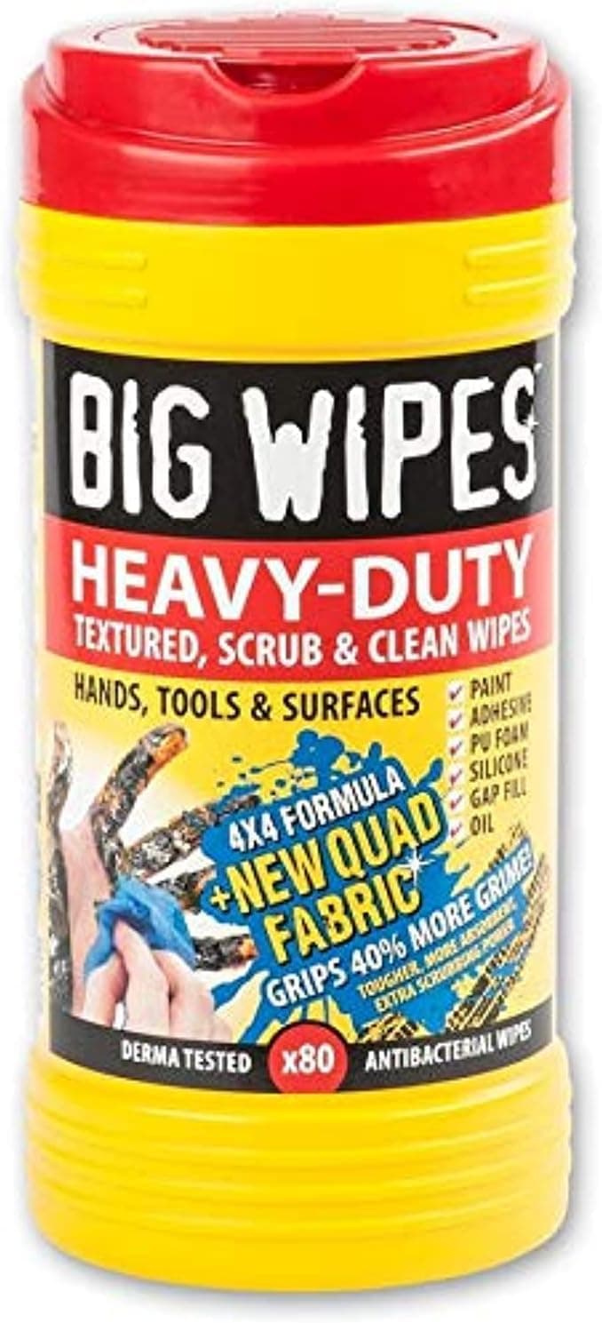 UK PLUS Big Wipes 4x4 Heavy-Duty Cleaning Tub of 80 All Protectant Wipes