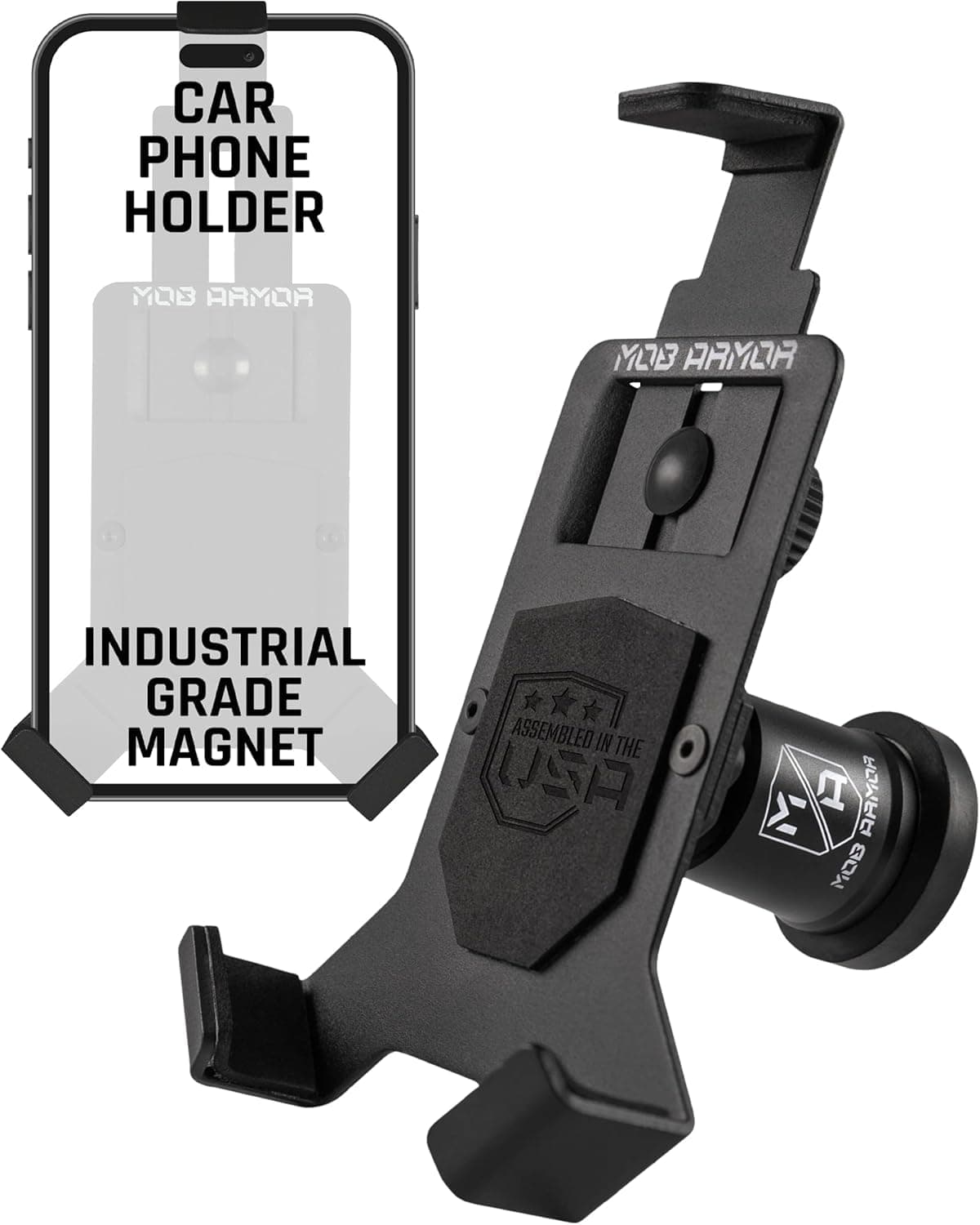 - Heavy Duty Magnetic Phone Mount for Car - Universal Car Phone Holder for iPhone & Android, Strong Magnet for Off-Road & Commercial Vehicles, Cell Phone Car Accessories for Women & Men