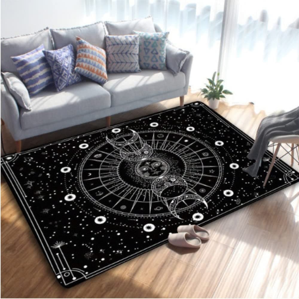 FTMGGDG Triple Moon & Altar & Tarot Witchy Gothic Rug Floor Mat, Area Rug Large, Carpets for Room Decor 160x230cm