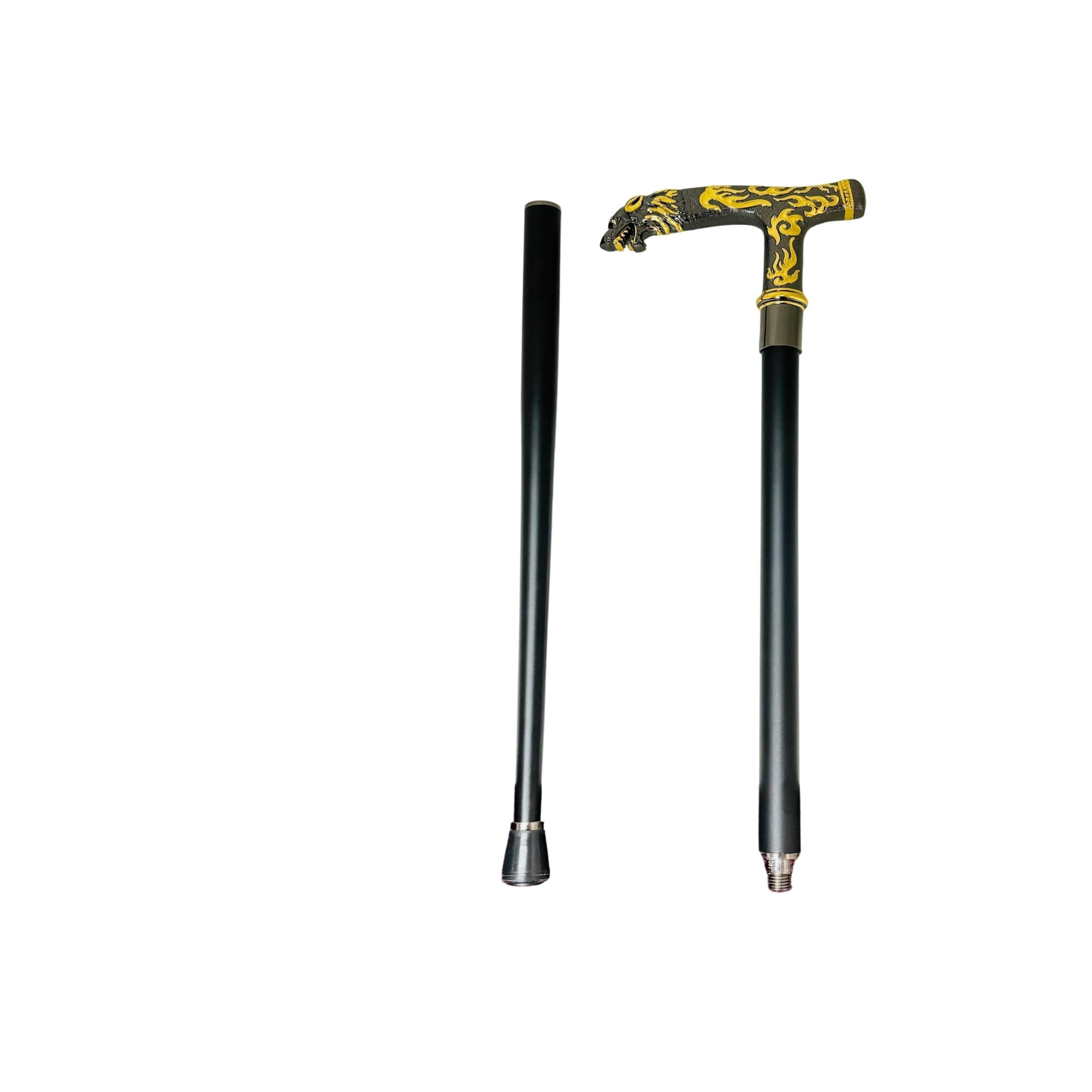 GenericWolf Shaped Walking Cane, BLACK AND GOLD