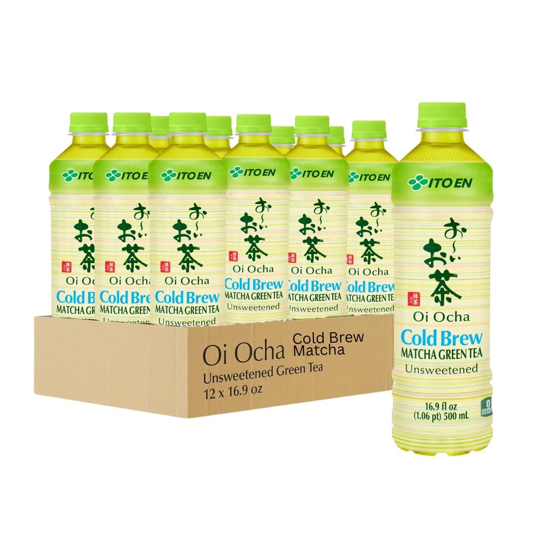 Oi Ocha Matcha Green Tea Unsweetened, 16.9 Ounce Bottle (Pack of 12), Sugar Free