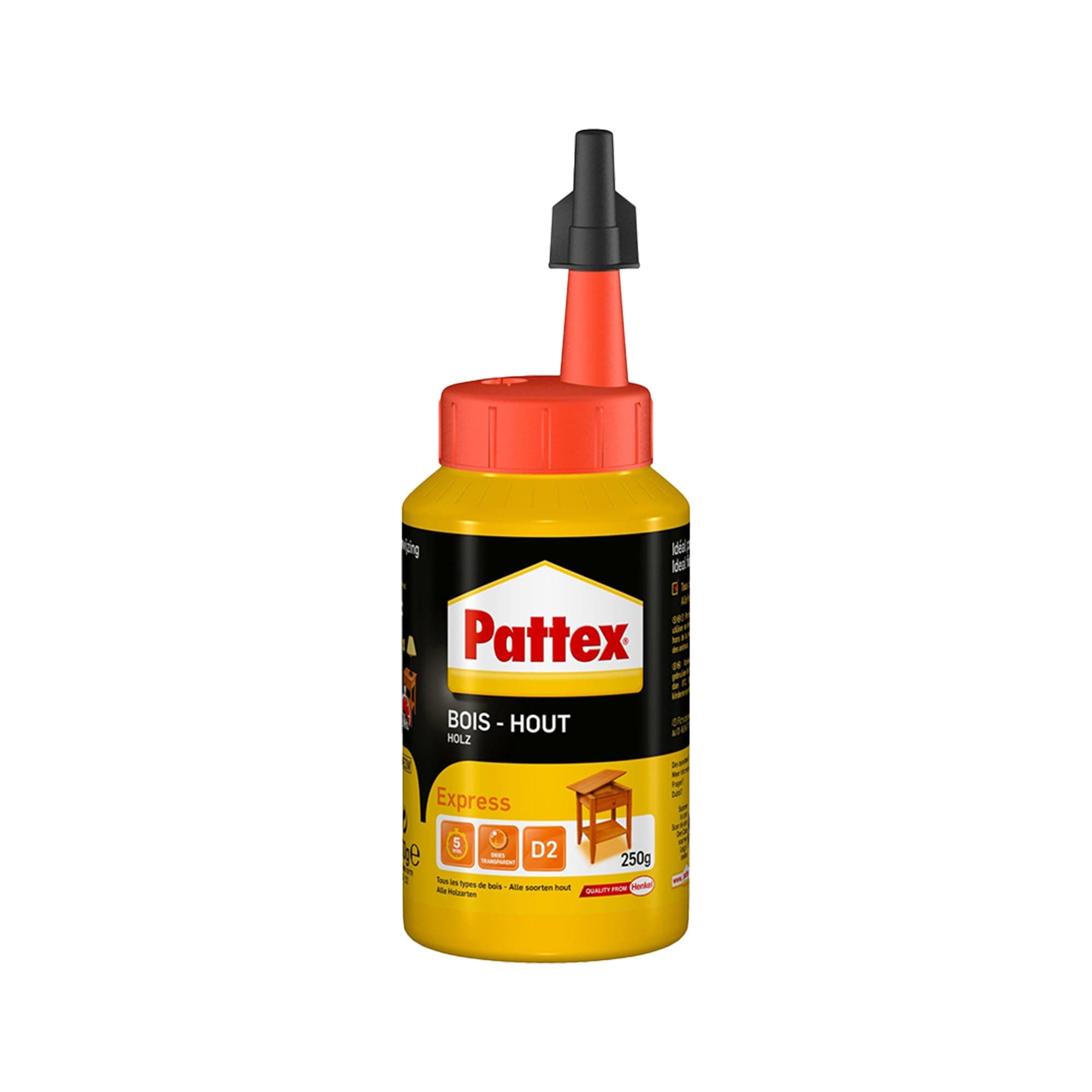Pattex Wood Express, Quick-Drying Wood Glue, White Glue, 1 X 250 G, 2755965