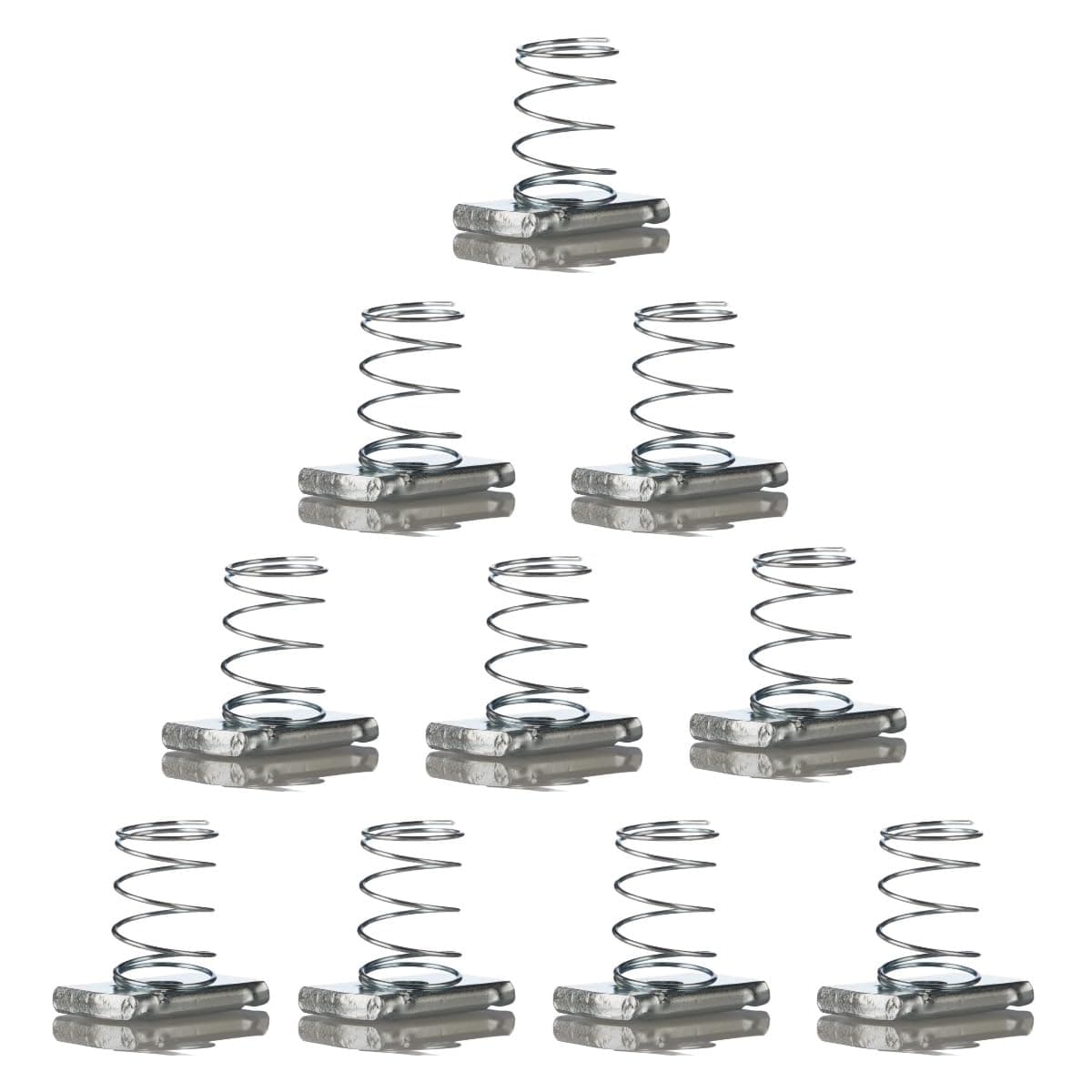 Biella™ Strut Channel Nuts, M8 - Spring Channel Nuts with Zinc Electroplate Finish, Long Spring Nuts Great for Use with Strut Channel (10 Pack)