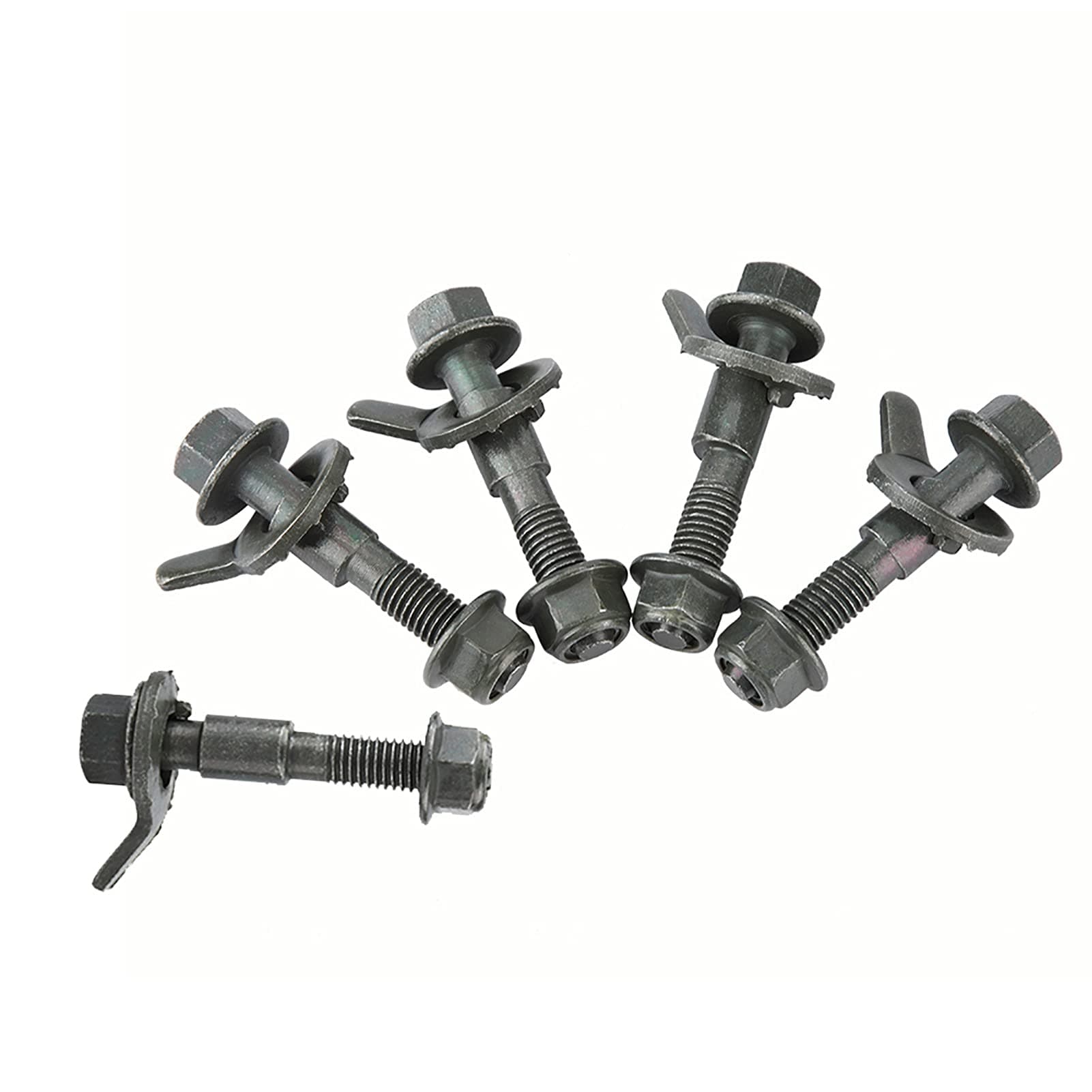 0.47"/12mm Adjustable Cam Bolts Kit, 5pcs 12mm Vehicles Steel Four Wheel Alignment Adjustable Camber Kit Cam Bolt Army Green