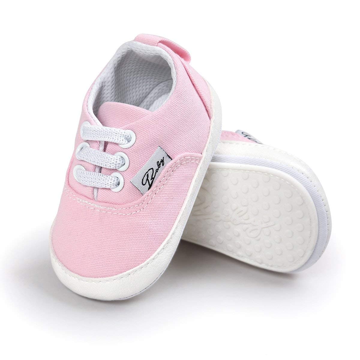 RVROVICBaby Boys Girls Shoes Canvas Toddler Sneakers Anti-Slip Infant First Walkers 0-18 Months